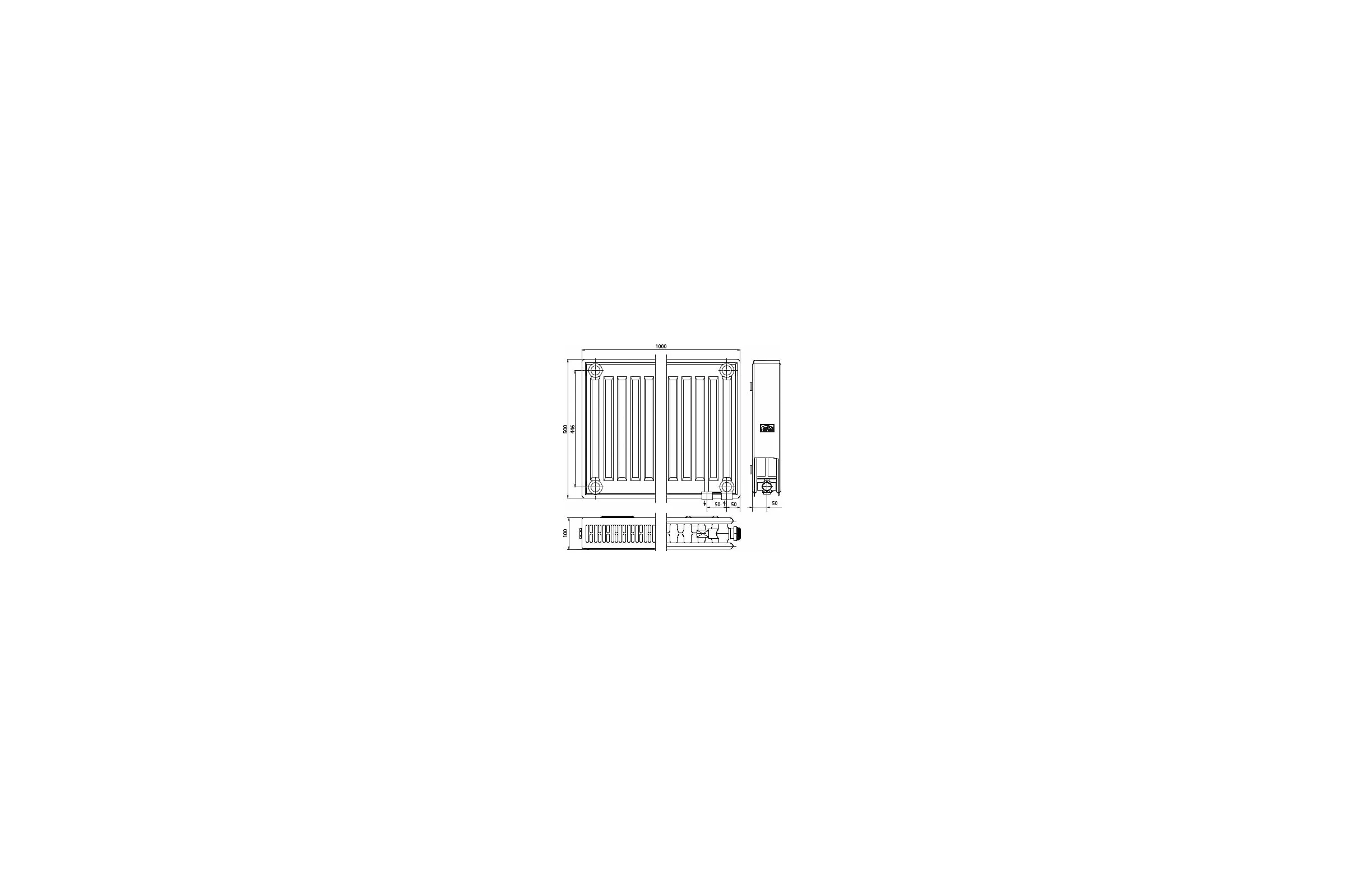 Радиатор Kermi otop FTV 22, 1005001000, X2 Inside, R, RAL 9016 белый FTV220501001R2Y