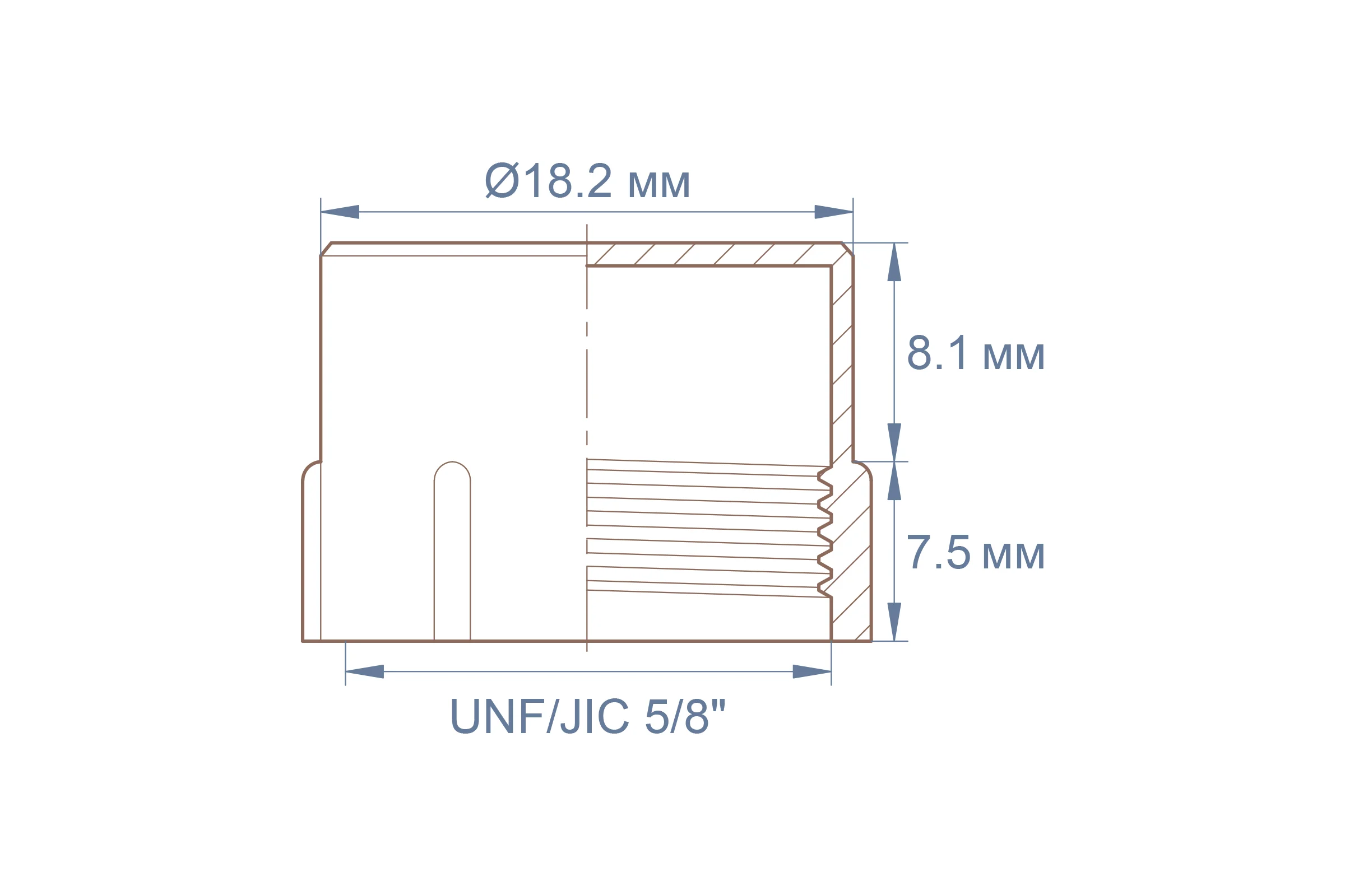 Заглушка пластиковая Миниворкс с внутренней резьбой UNF/JIC 5/8x18, цвет красный –  (10 шт.) CF5/8U