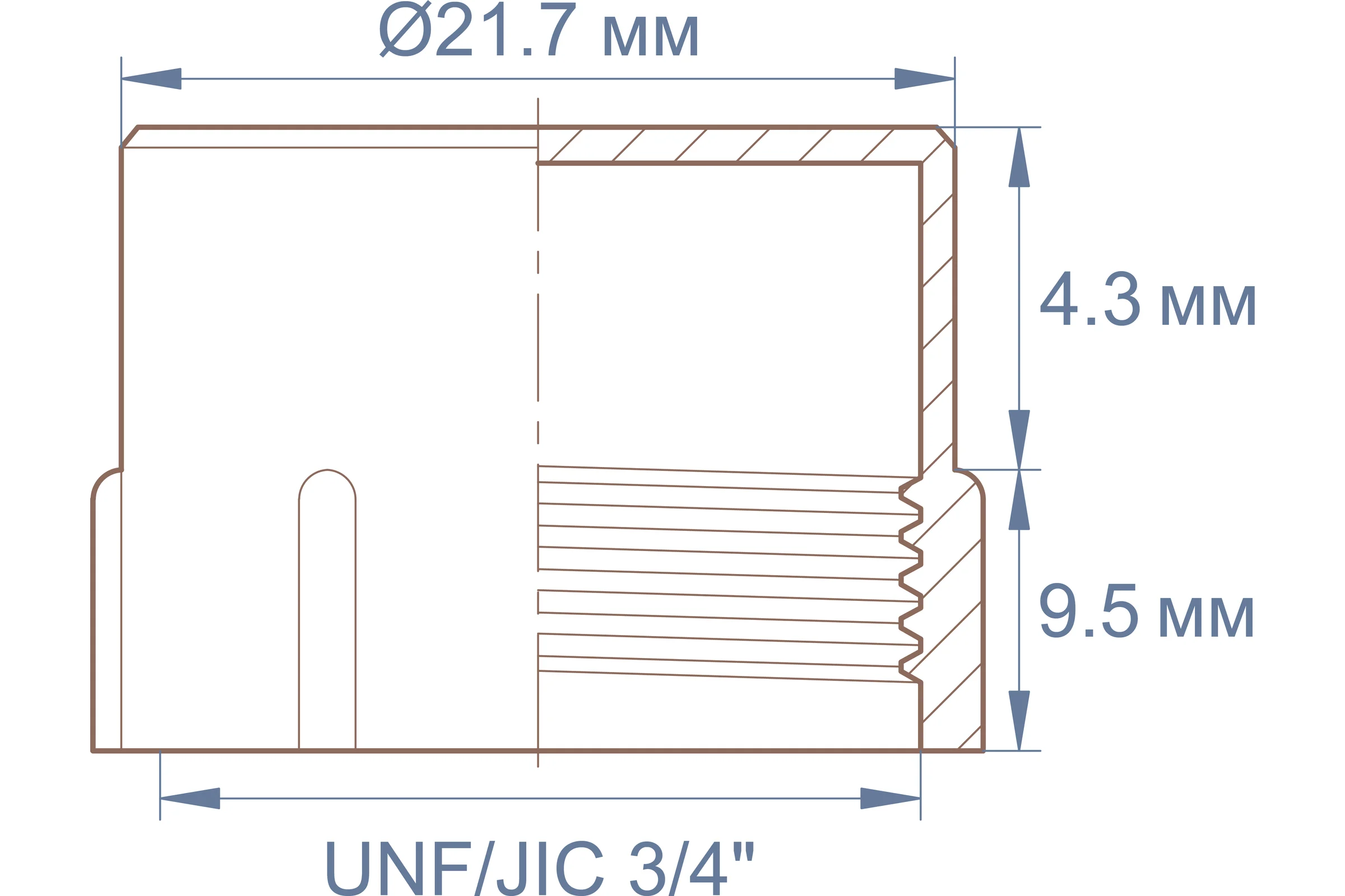 Заглушка пластиковая Миниворкс с внутренней резьбой UNF/JIC 3/4x16, цвет красный –  (15 шт.) CF3/4U