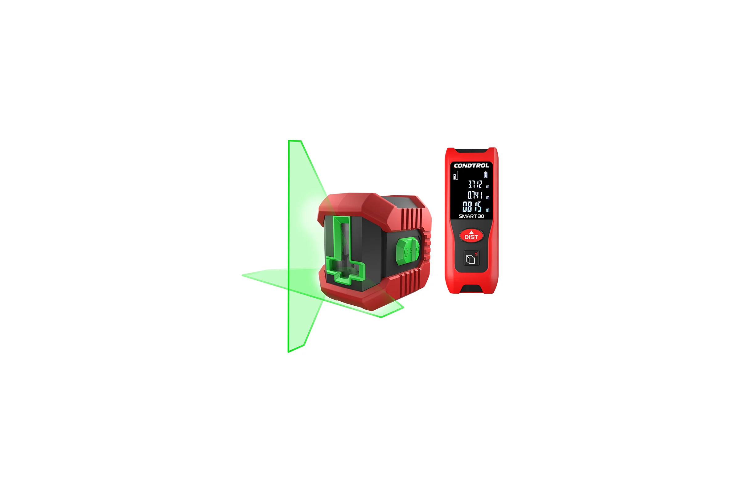 Комплект лазерный нивелир CONDTROL QB Green +Лазерный дальномер  Smart 30 1-4-998