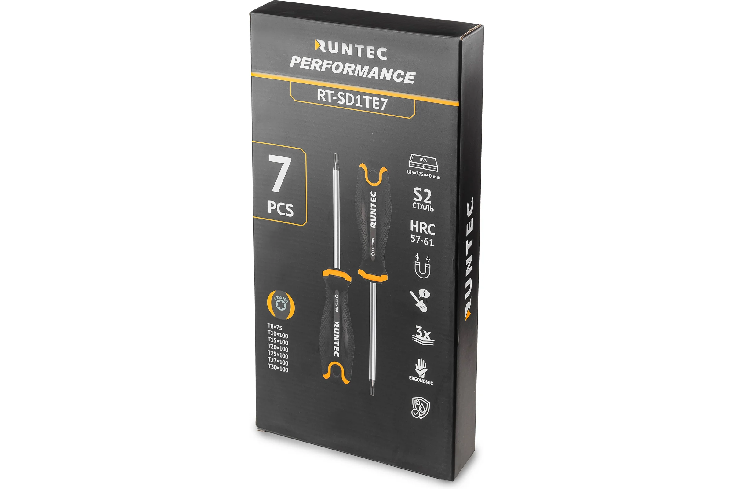 Набор отверток RUNTEC S2 TORX в ложементе EVA, 7 предметов RT-SD1TE7