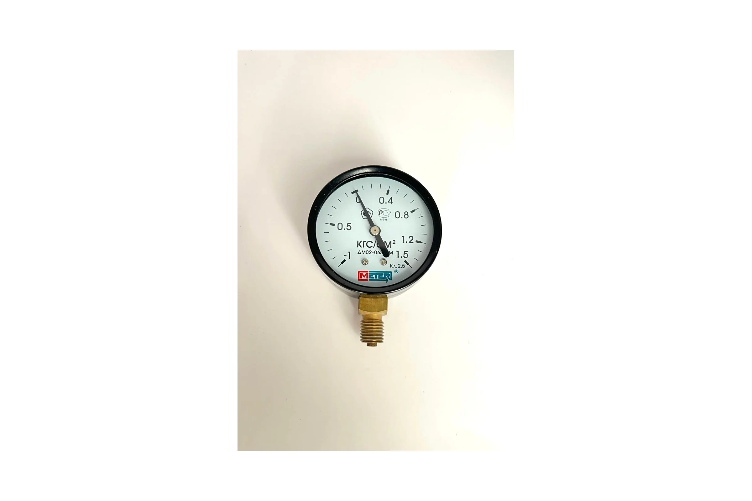 Манометр МЕТЕР ДМ 02-063-1-М Р=-1..+1.5 кгс/см2, М12х1.5, класс 1.5 3236