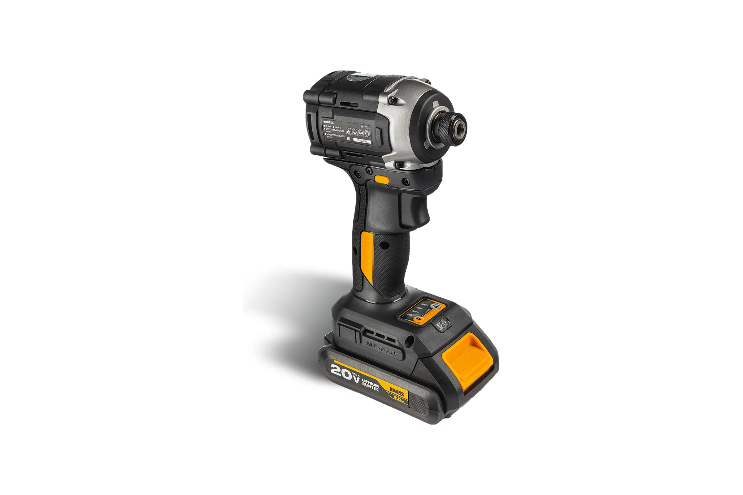 Винтоверт ударный аккумуляторный RUNTEC PRO 1/4, 20В, 2*2Ач, 230Нм RT-ED233