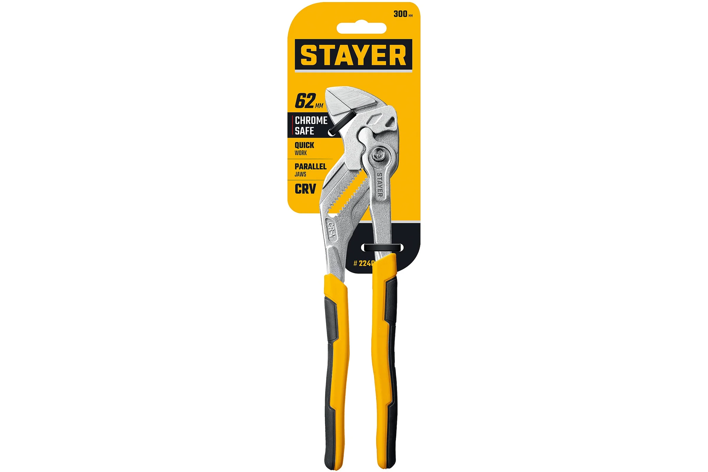 Захват STAYER PlierWrench 300 мм, 68 мм, переставные клещи-гаечный ключ 22403