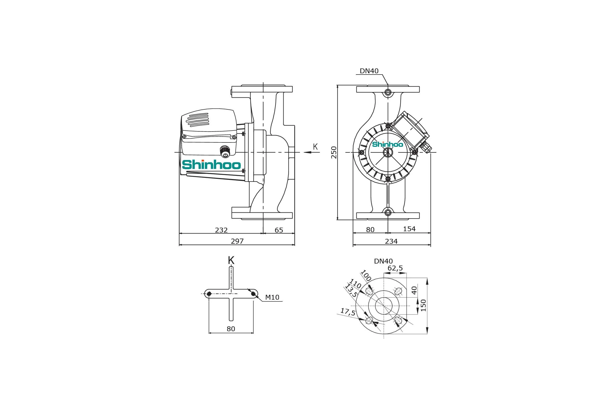 Насос циркуляционный SHINHOO BASIC PRO 40-18SF 380 V /36/ 71242010