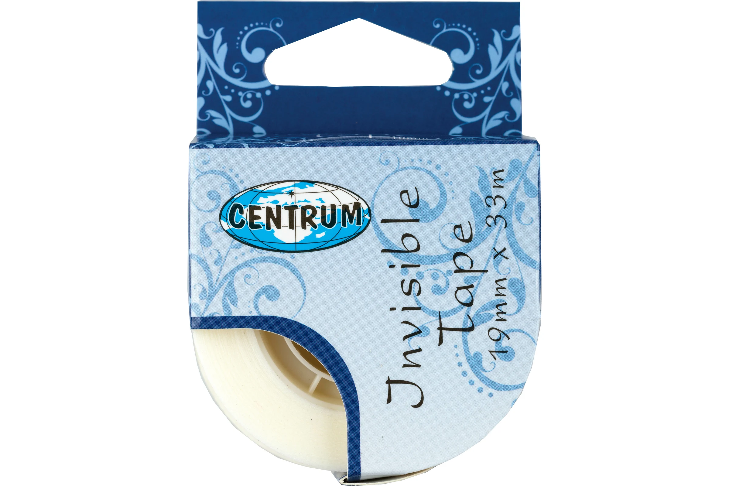 Клейкая лента CENTRUM 19 мм х 33 м, матовый прозрачный, с держателем, с подвесом 80254