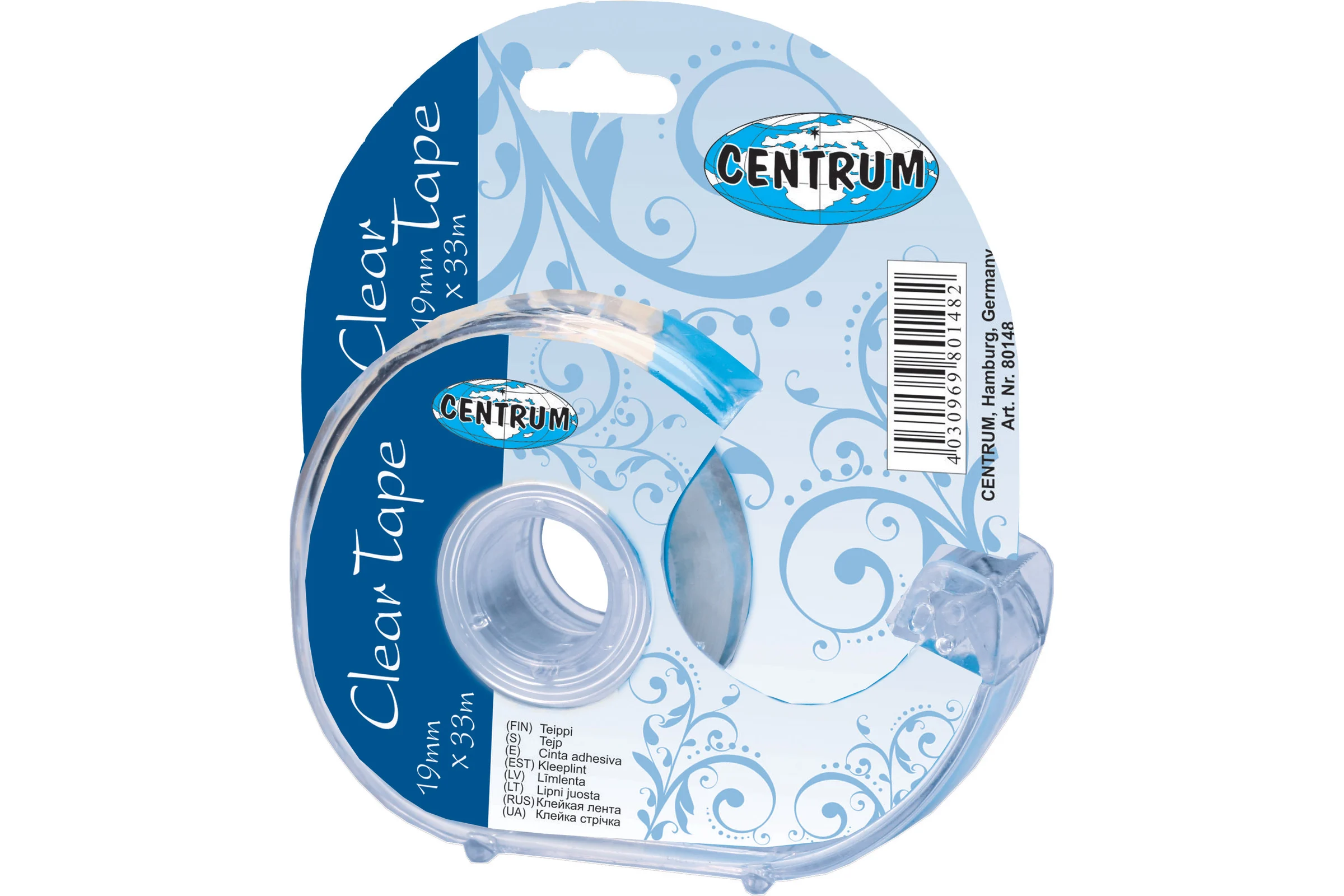 Клейкая лента CENTRUM прозр., большой диспенсер, 19х33 80148