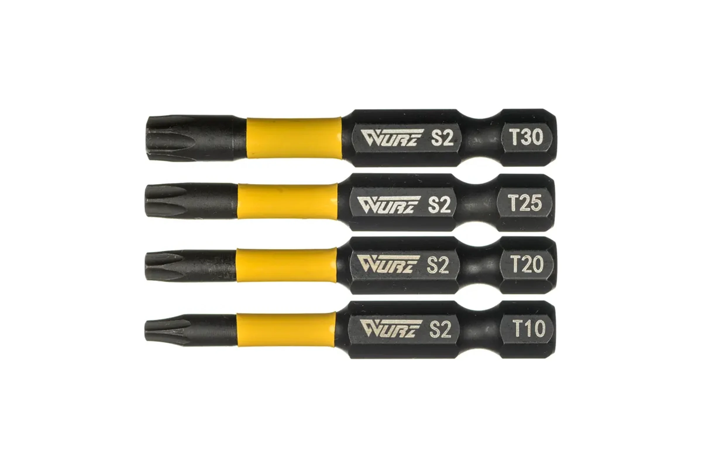 Набор торсионных магнитных бит WURZ 50мм, TORX (T10,T20,T25,T30), 4шт/бл 4268
