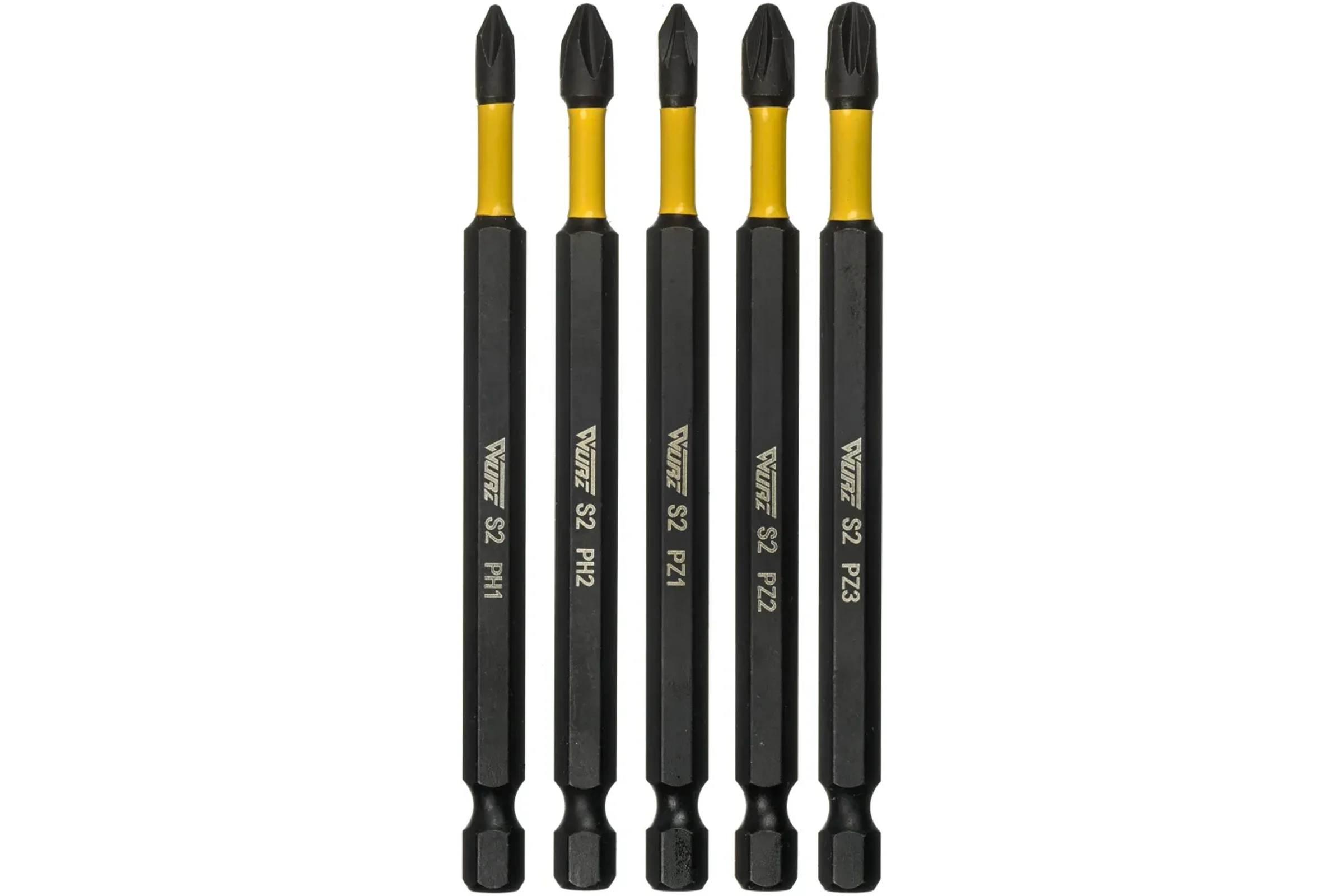 Набор торсионных магнитных бит WURZ 100мм, (PH1,PH2,PZ1,PZ2,PZ3), 5шт/упак 4264