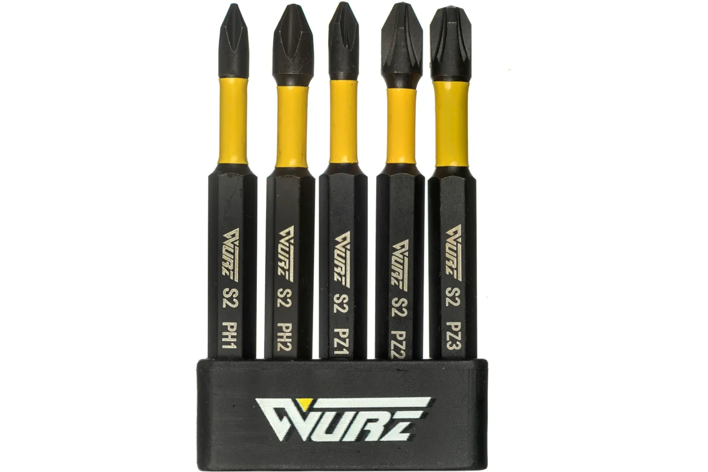 Набор торсионных магнитных бит WURZ 70мм, (PH1,PH2,PZ1,PZ2,PZ3), 5шт/упак 4263