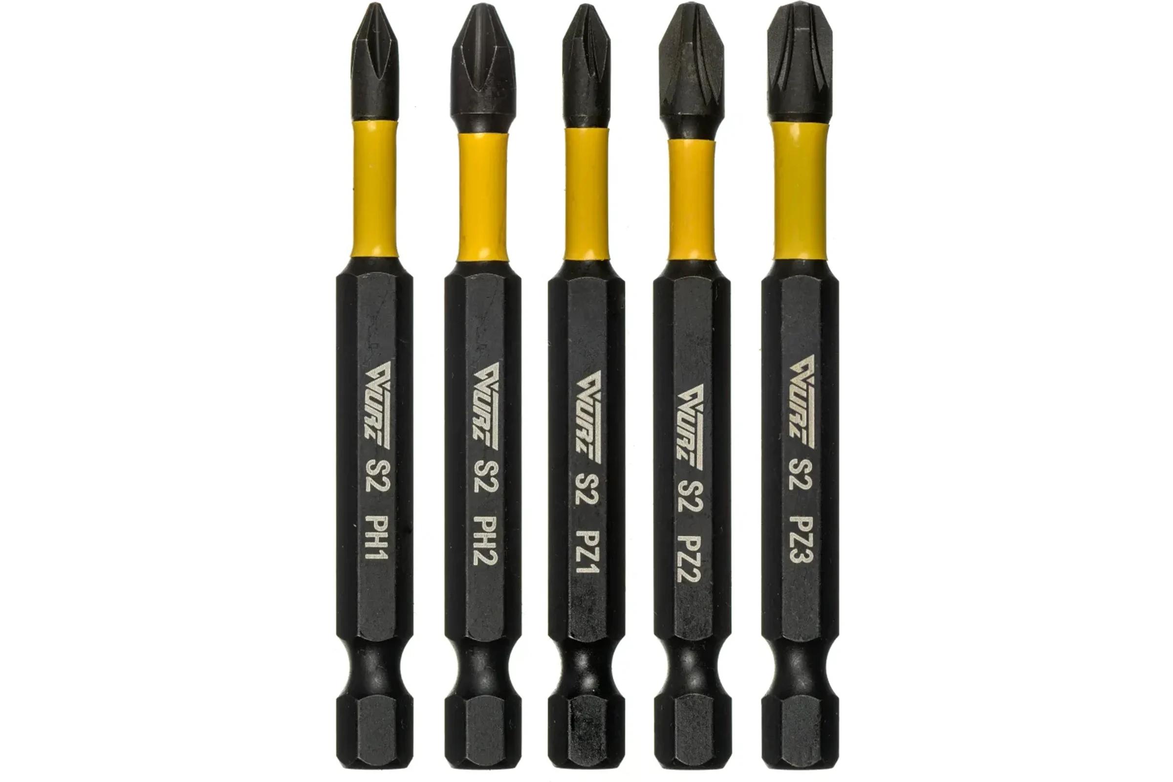Набор торсионных магнитных бит WURZ 70мм, (PH1,PH2,PZ1,PZ2,PZ3), 5шт/упак 4263