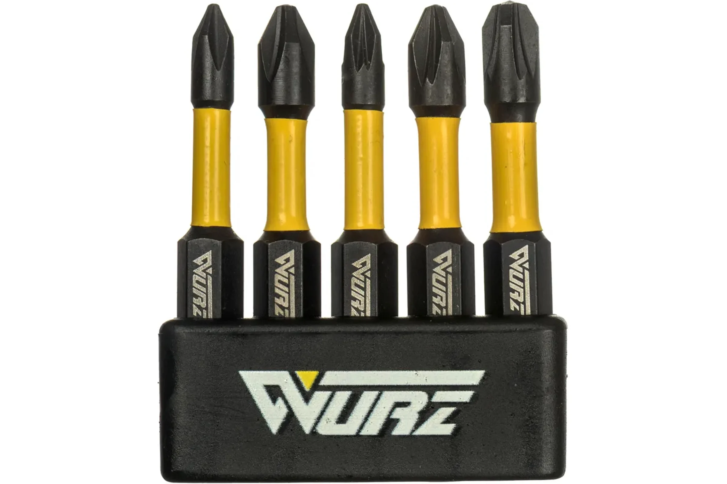 Набор торсионных магнитных бит WURZ 50мм, (PH1,PH2,PZ1,PZ2,PZ3), 5шт/упак 4262