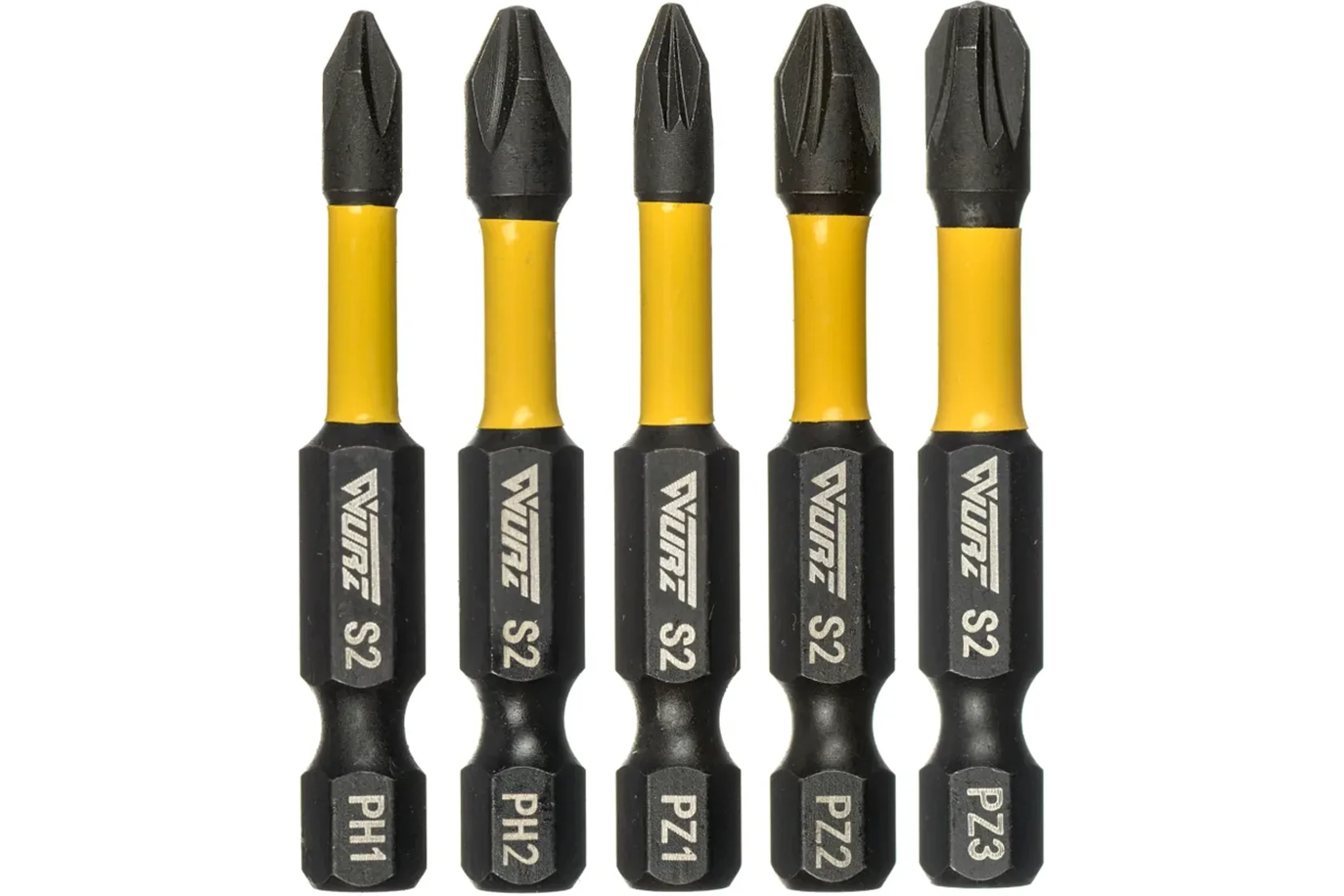 Набор торсионных магнитных бит WURZ 50мм, (PH1,PH2,PZ1,PZ2,PZ3), 5шт/упак 4262