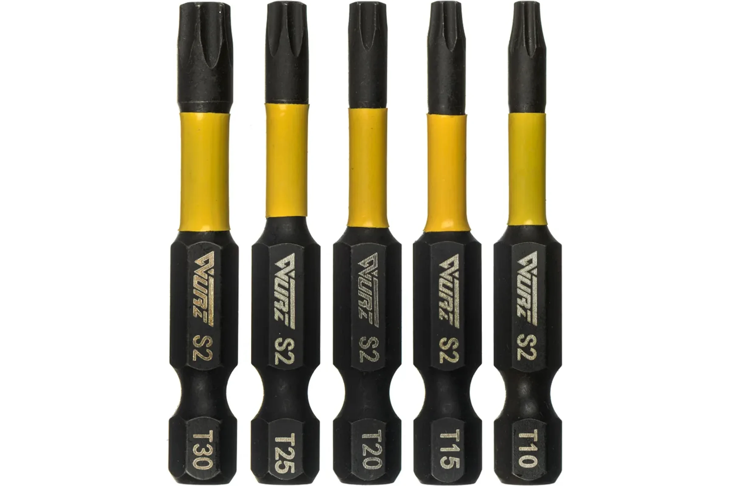 Набор торсионных магнитных бит WURZ 50мм, TORX (T10,T15,T20,T25,T30), 5шт/упак 4265