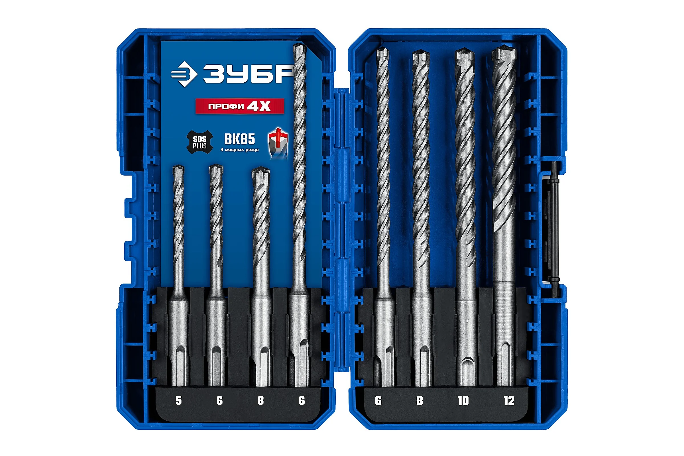 Буры SDS-plus ЗУБР Профи-4x 8шт набор №2 29313-H8-2