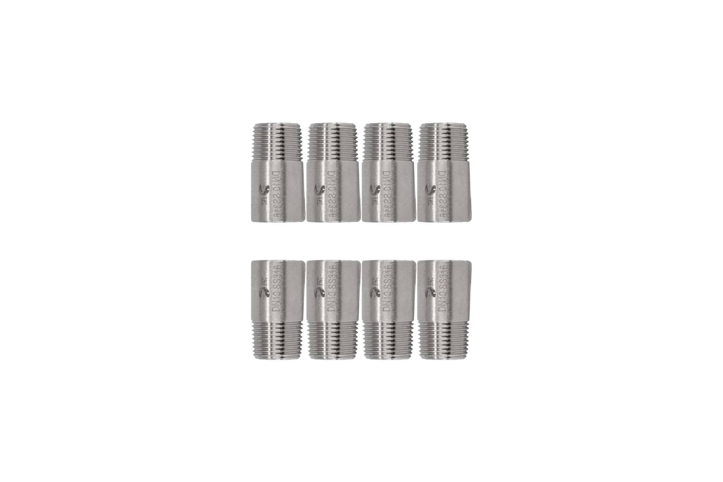 Ниппель приварной NEWKEY нержавеющий, AISI304 DN10 (3/8), (CF8), PN16 набор 8 шт NAB8-NK-NE10/4