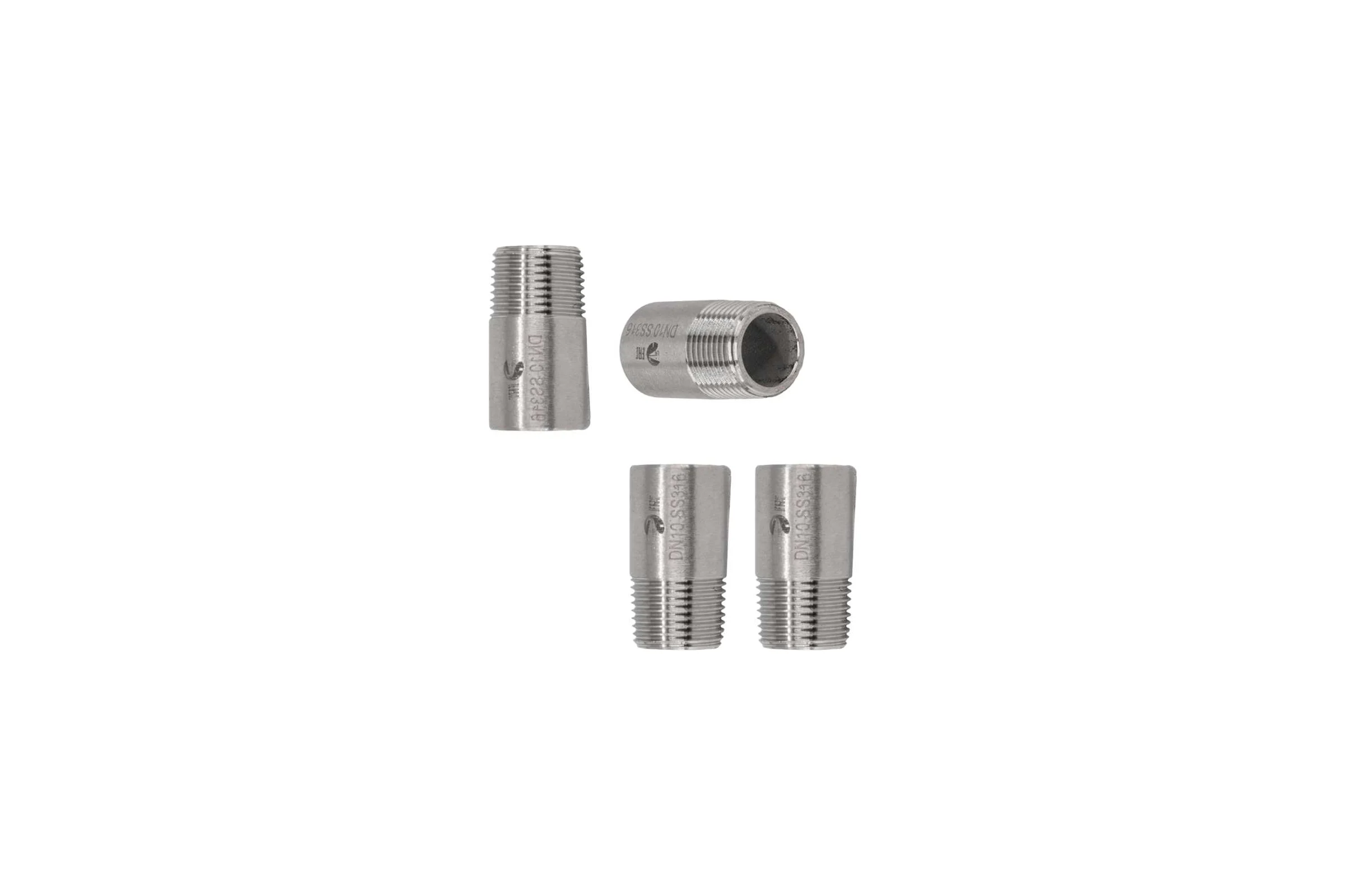 Ниппель приварной NEWKEY нержавеющий, AISI316 DN10 (3/8), (CF8M), PN16, набор 4 шт NAB4-NK-NE10/6