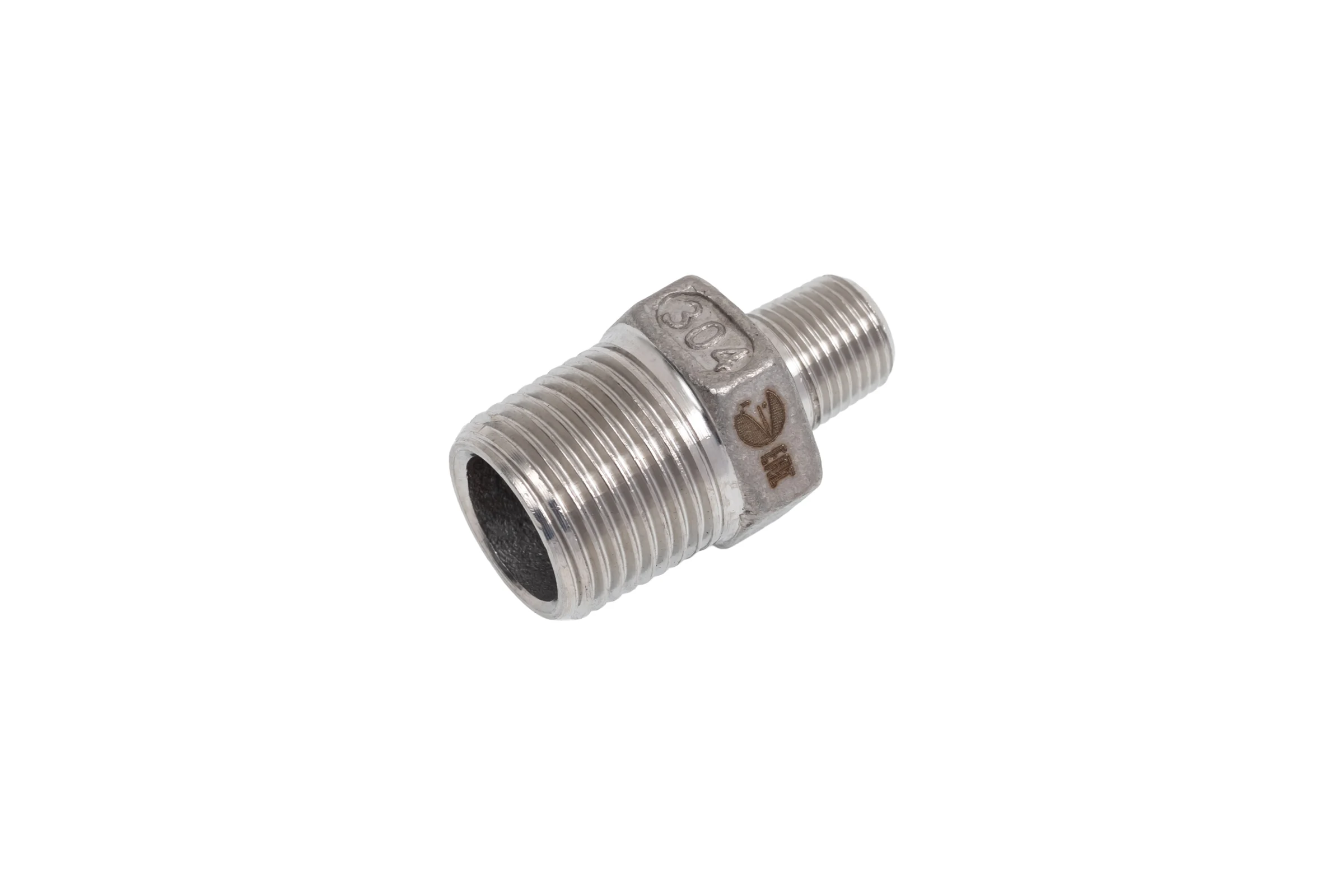 Ниппель резьбовой переходной нержавеющий NEWKEY AISI304 DN10 х DN6 (3/8 х 1/8), (CF8), PN16, набор 4 шт NAB4-NK-NMH10х6/4