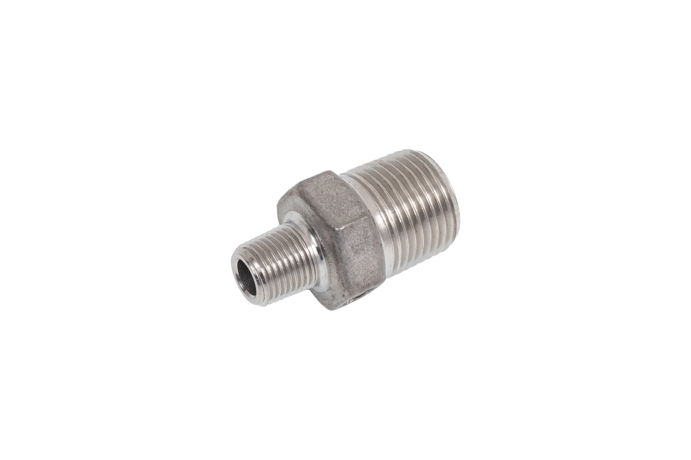 Ниппель резьбовой переходной нержавеющий NEWKEY AISI304 DN10 х DN6 (3/8 х 1/8), (CF8), PN16, набор 4 шт NAB4-NK-NMH10х6/4
