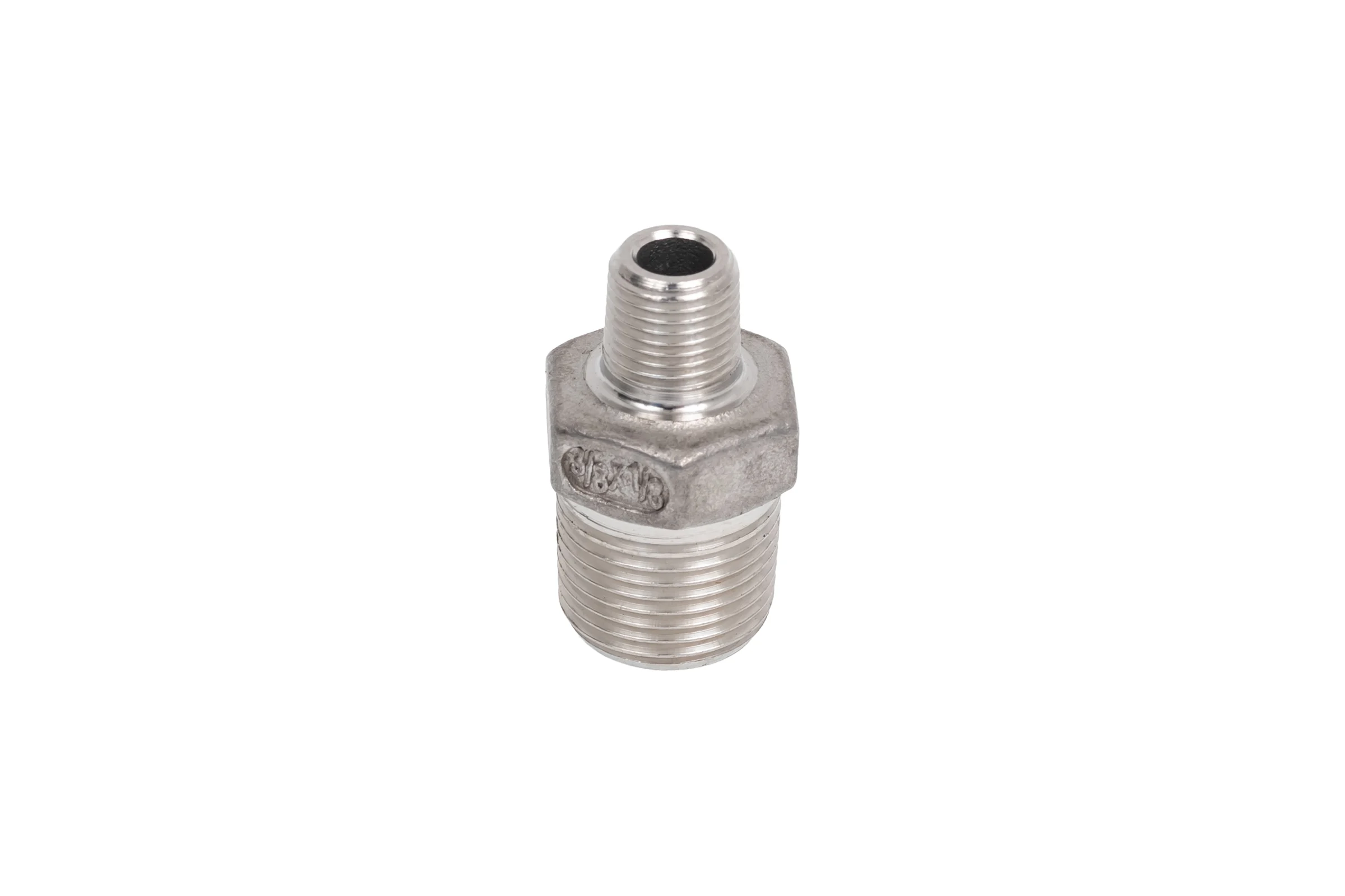 Ниппель резьбовой переходной нержавеющий NEWKEY AISI304 DN10 х DN6 (3/8 х 1/8), (CF8), PN16, набор 4 шт NAB4-NK-NMH10х6/4