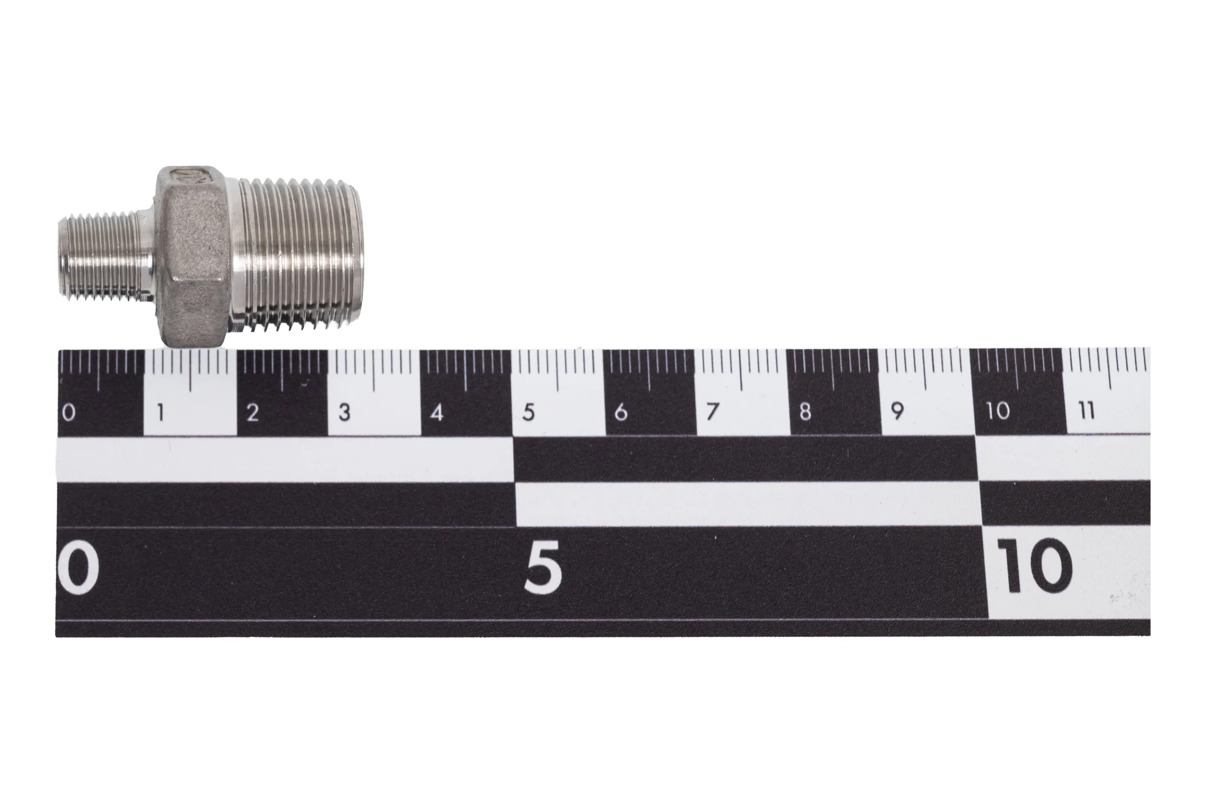 Ниппель резьбовой переходной нержавеющий NEWKEY AISI304 DN10 х DN6 (3/8 х 1/8), (CF8), PN16, набор 4 шт NAB4-NK-NMH10х6/4