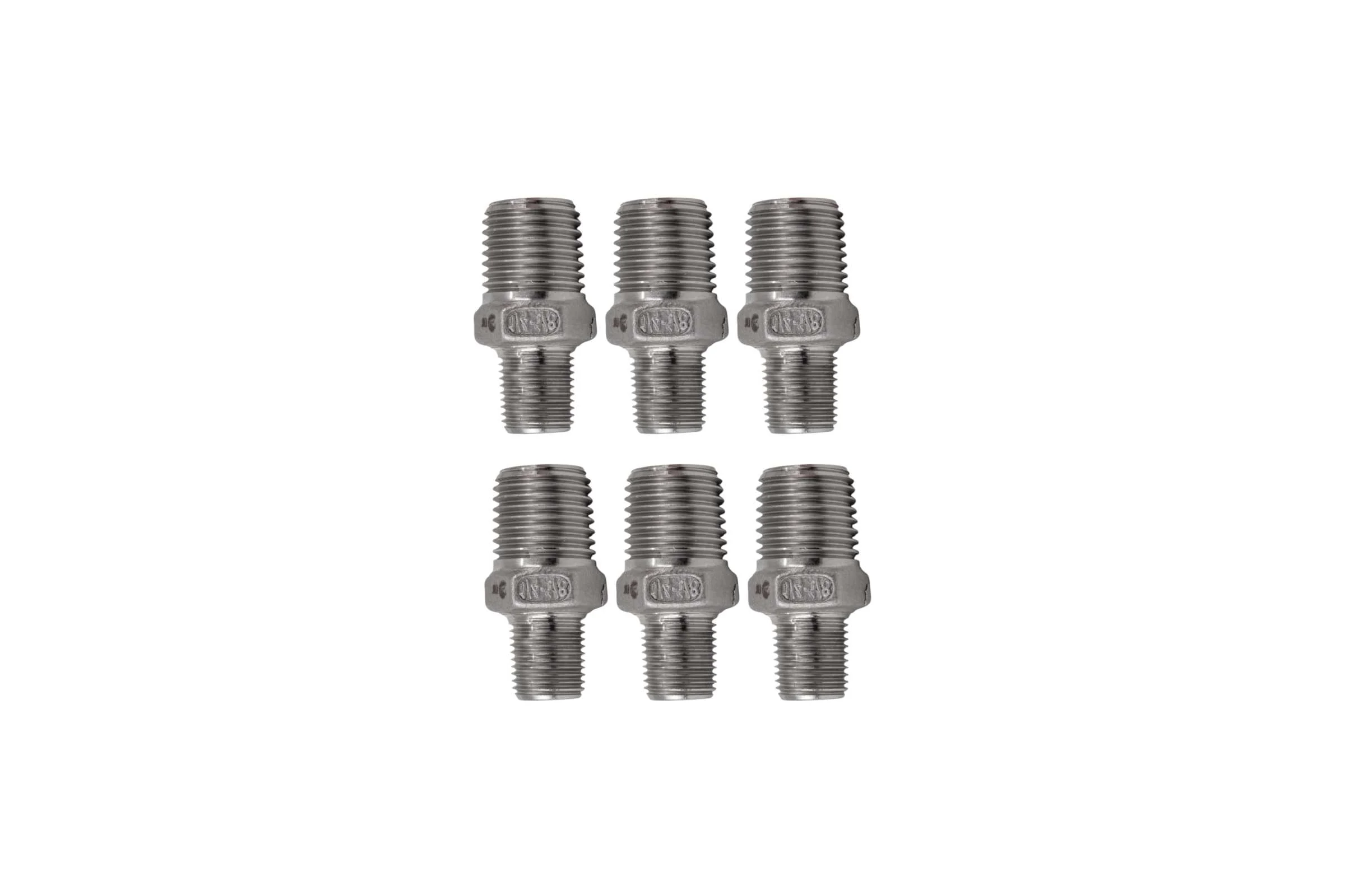 Ниппель резьбовой переходной нержавеющий NEWKEY AISI304 DN 8 х DN6 (1/4 х 1/8), (CF8), PN16, набор 6 шт NAB6-NK-NMH8х6/4