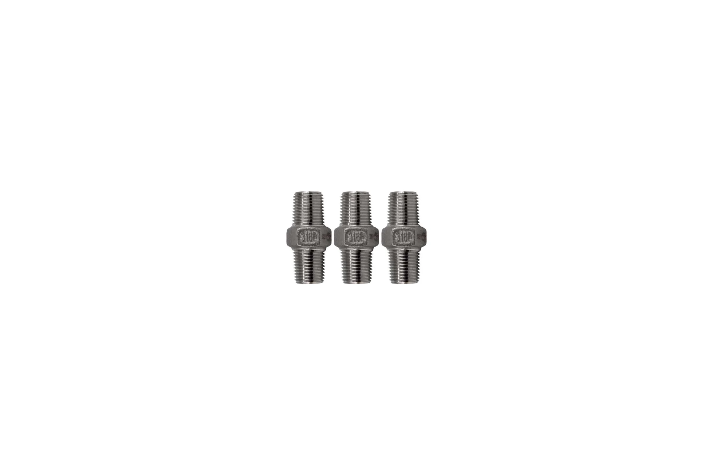 Ниппель NEWKEY резьбовой нержавеющий, AISI316 DN 6 (1/8), (CF8M), PN16, набор 3 шт NAB3-NK-NM6/6