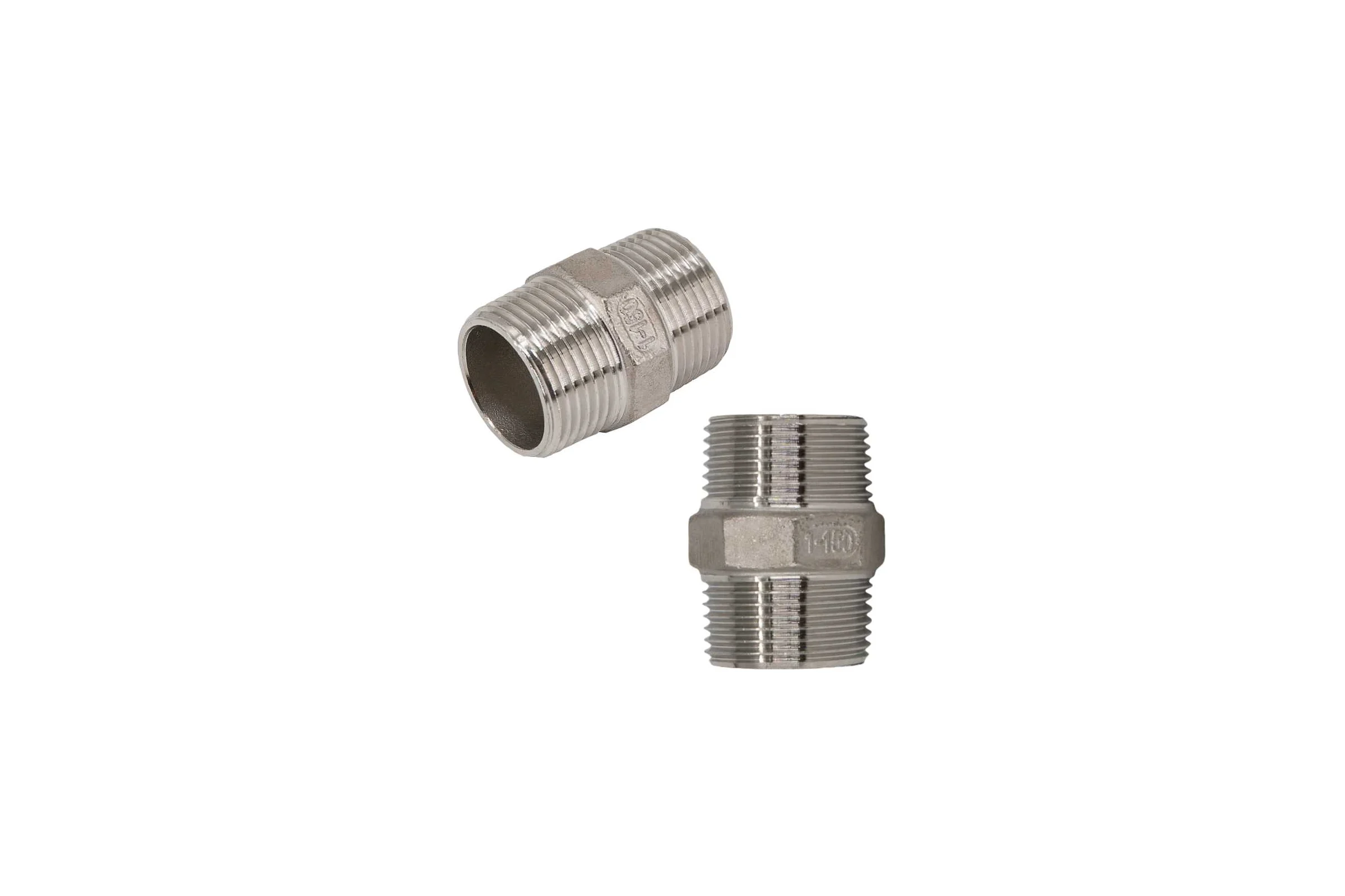 Ниппель NEWKEY резьбовой нержавеющий, AISI304 DN25 (1), (CF8), PN16, набор 2 шт NAB2-NK-NM25/4