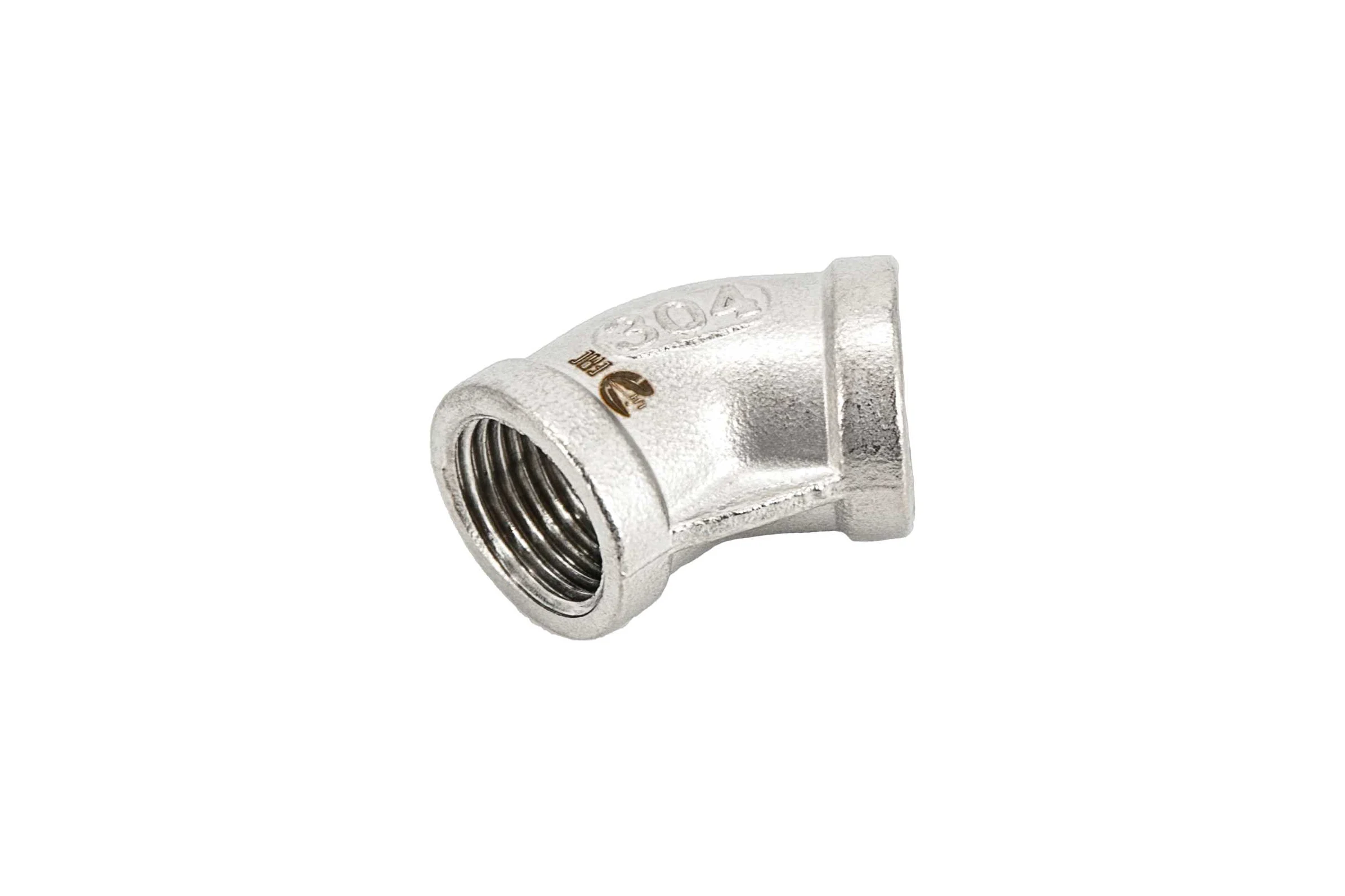 Отвод резьбовой NEWKEY вр/вр 45 нержавеющий, AISI304 DN15 (1/2), (CF8), PN16, набор 2 шт NAB2-NK-FEDD45_15/4