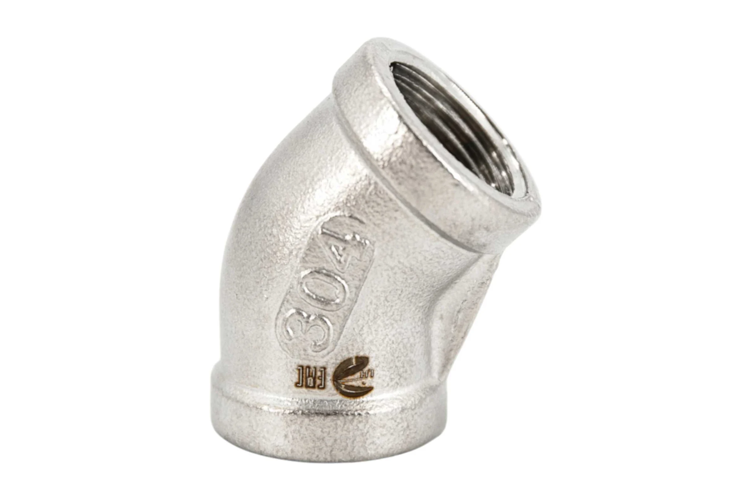 Отвод резьбовой NEWKEY вр/вр 45 нержавеющий, AISI304 DN15 (1/2), (CF8), PN16, набор 2 шт NAB2-NK-FEDD45_15/4