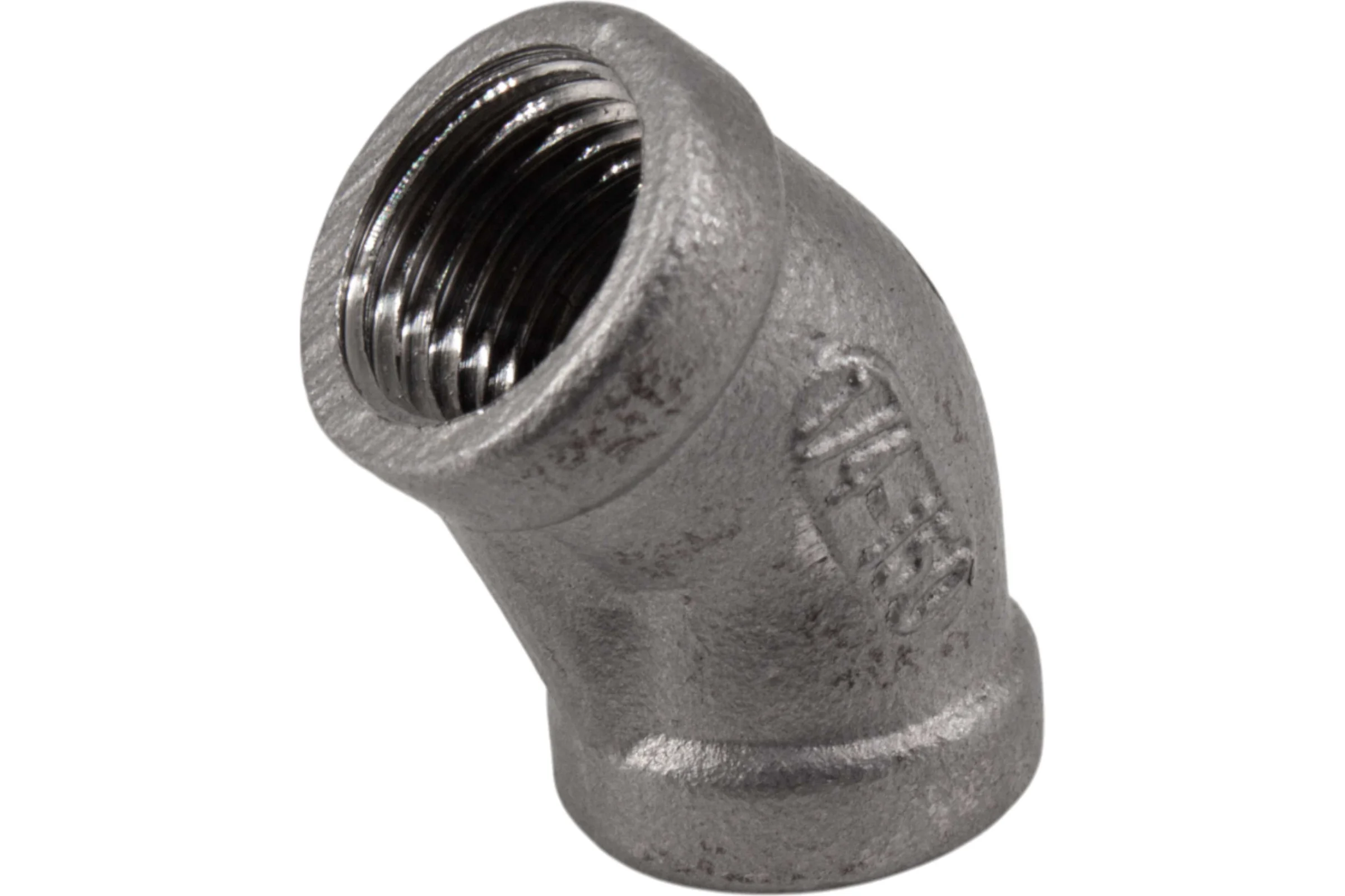 Отвод резьбовой NEWKEY трубный вр/вр 45 нержавеющий, AISI304 DN8 (1/4), (CF8), PN16, набор 4 шт NAB4-NK-FEDD45_8/4