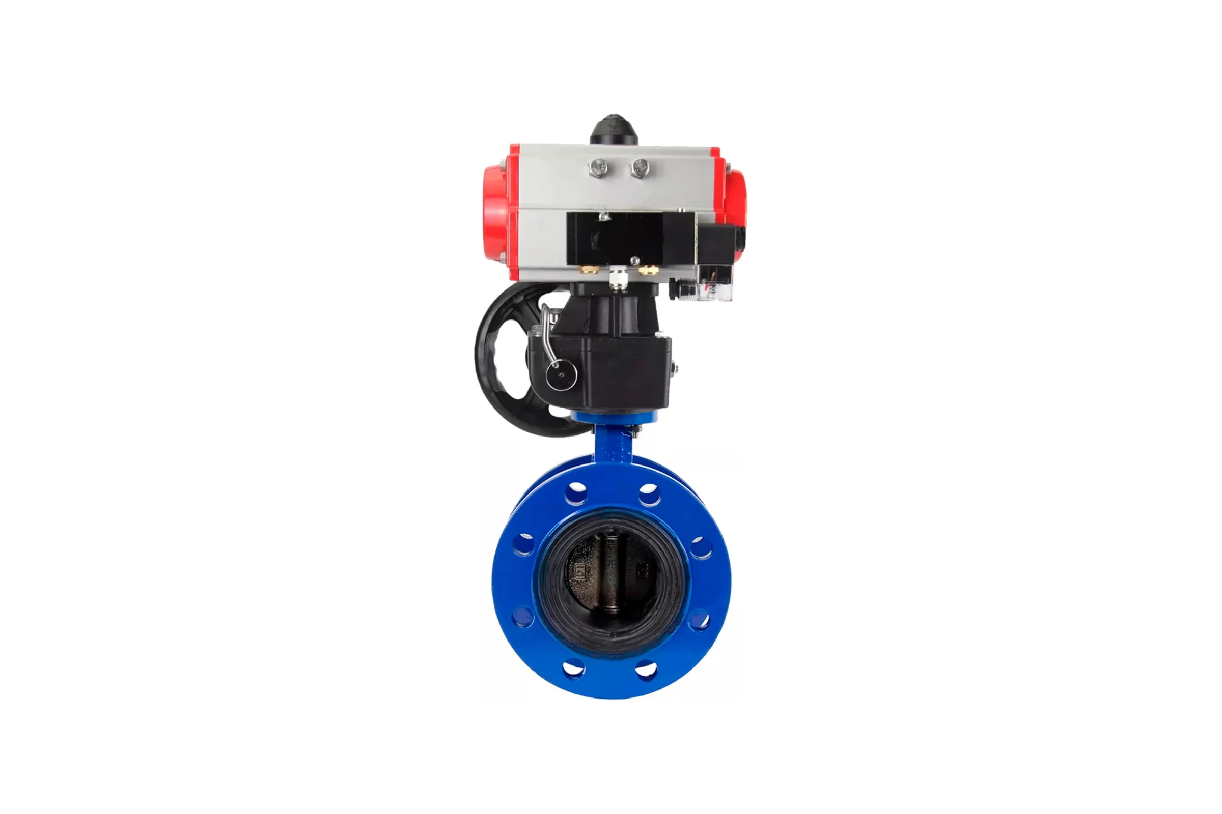 Затвор дисковый GGG40-304-EPDM-2W-F-H Ду200 Ру16 пневмопривод DA-140, пневмораспределитель 24VDC, ручной дублёр HDM-4 DN.ru D050-56344