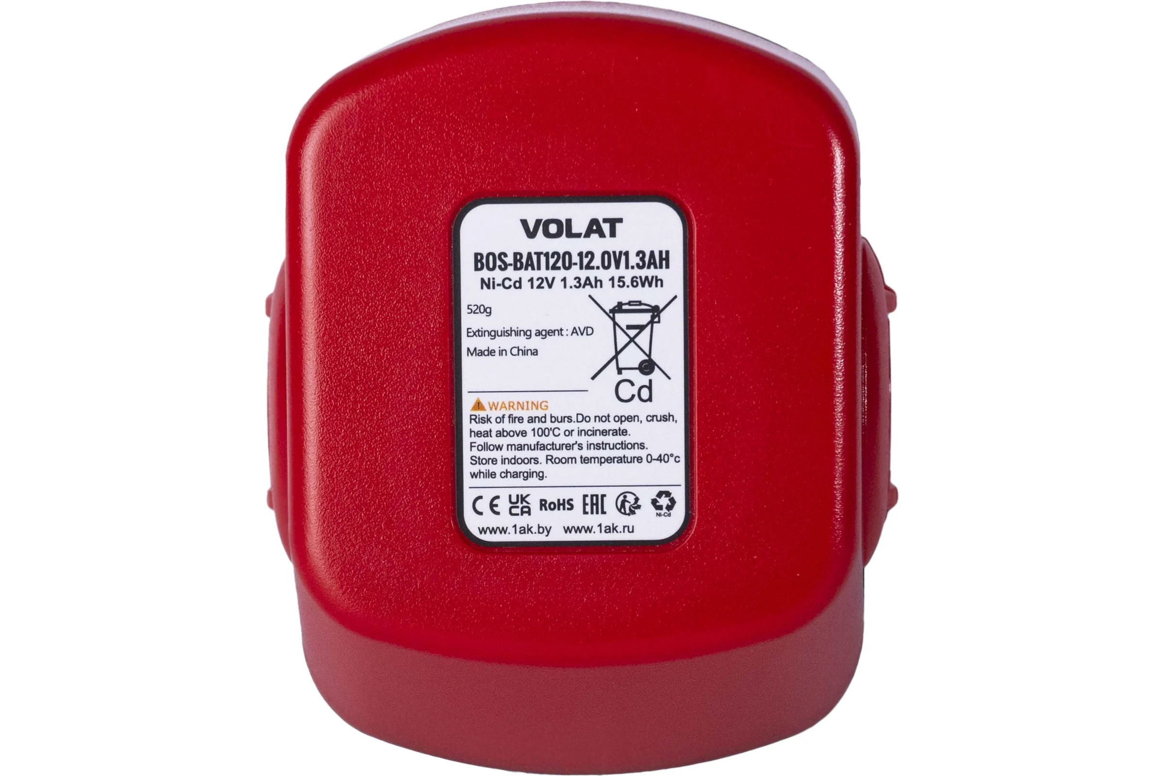 Аккумуляторная батарея VOLAT 12.0V 1.3AH, Ni-Cd, BOS-BAT120 VT-BOS-BAT120-12.0V1.3AH