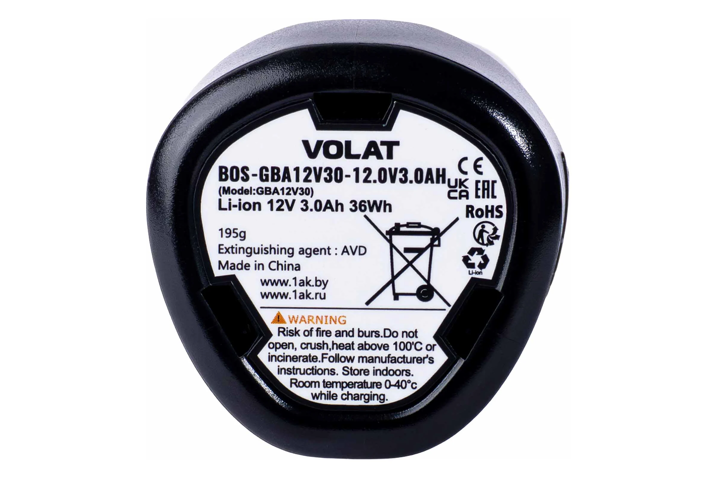 Аккумуляторная батарея VOLAT 12.0V 3.0AH,Li-ion BOS-GBA12V30 VT-BOS-GBA12V3-12.0V3.0AH
