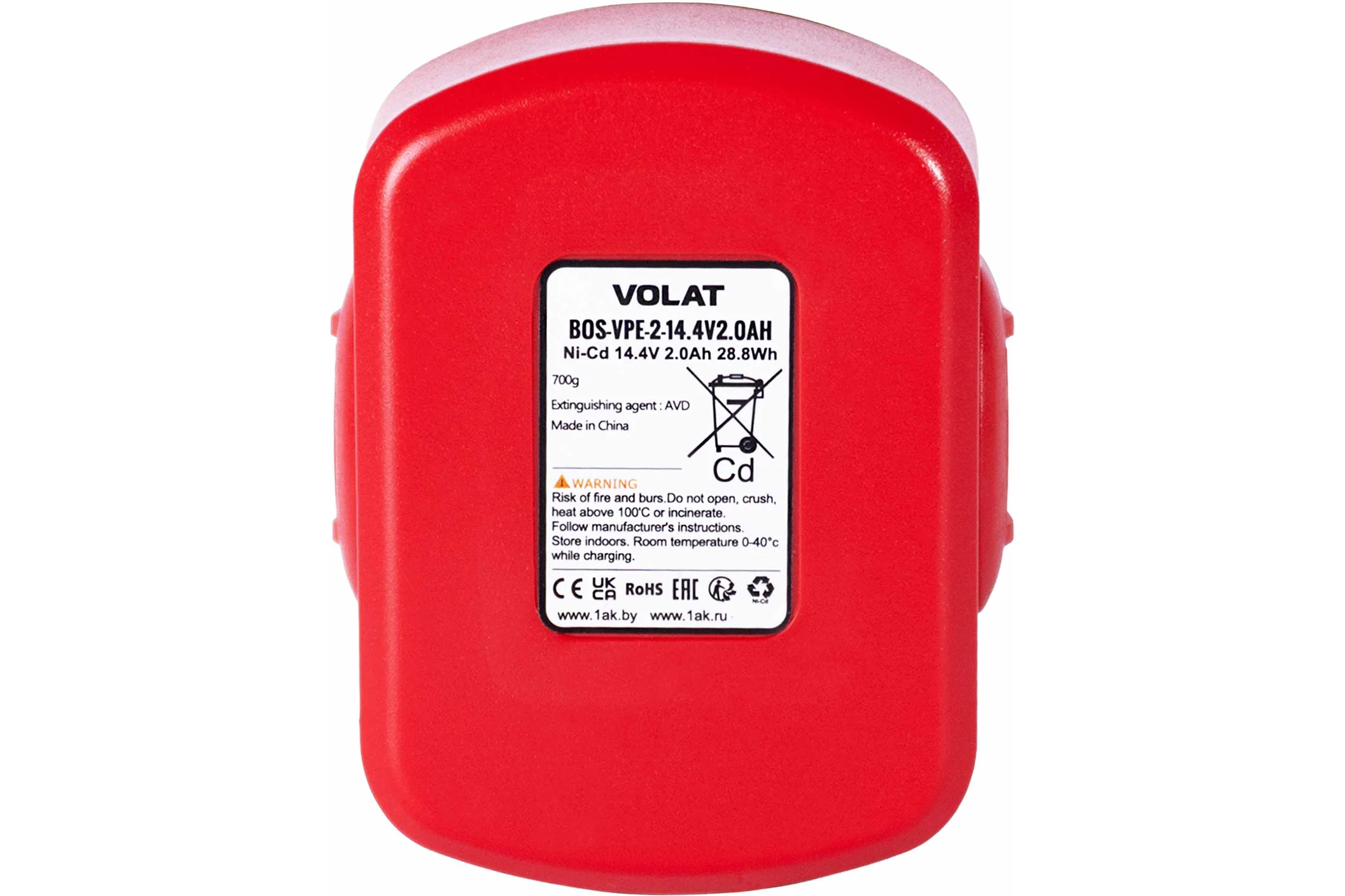 Аккумуляторная батарея VOLAT 14.4V 2.0AH, Ni-Cd, BOS-VPE-2 VT-BOS-VPE-2-14.4V2.0AH