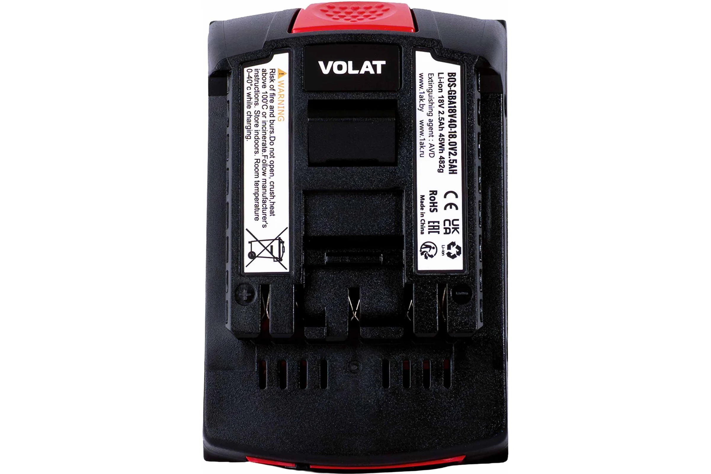 Аккумуляторная батарея VOLAT 18.0V 2.5AH (Li-ion) BOS-GBA18V40 VT-BOS-GBA18V4-18.0V2.5AH