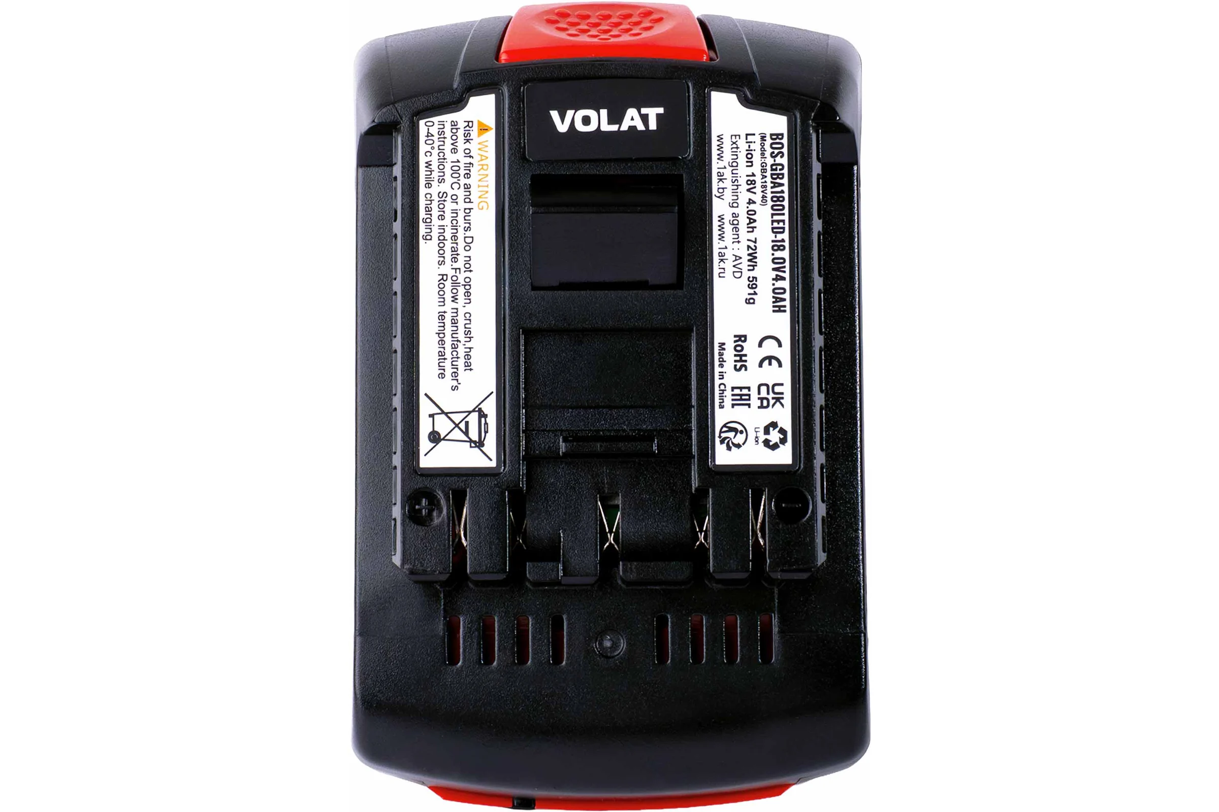 Аккумуляторная батарея VOLAT 18.0V 4.0AH, Li-ion, BOS-GBA180LED VT-BOS-GBA180-18.0V4.0AH