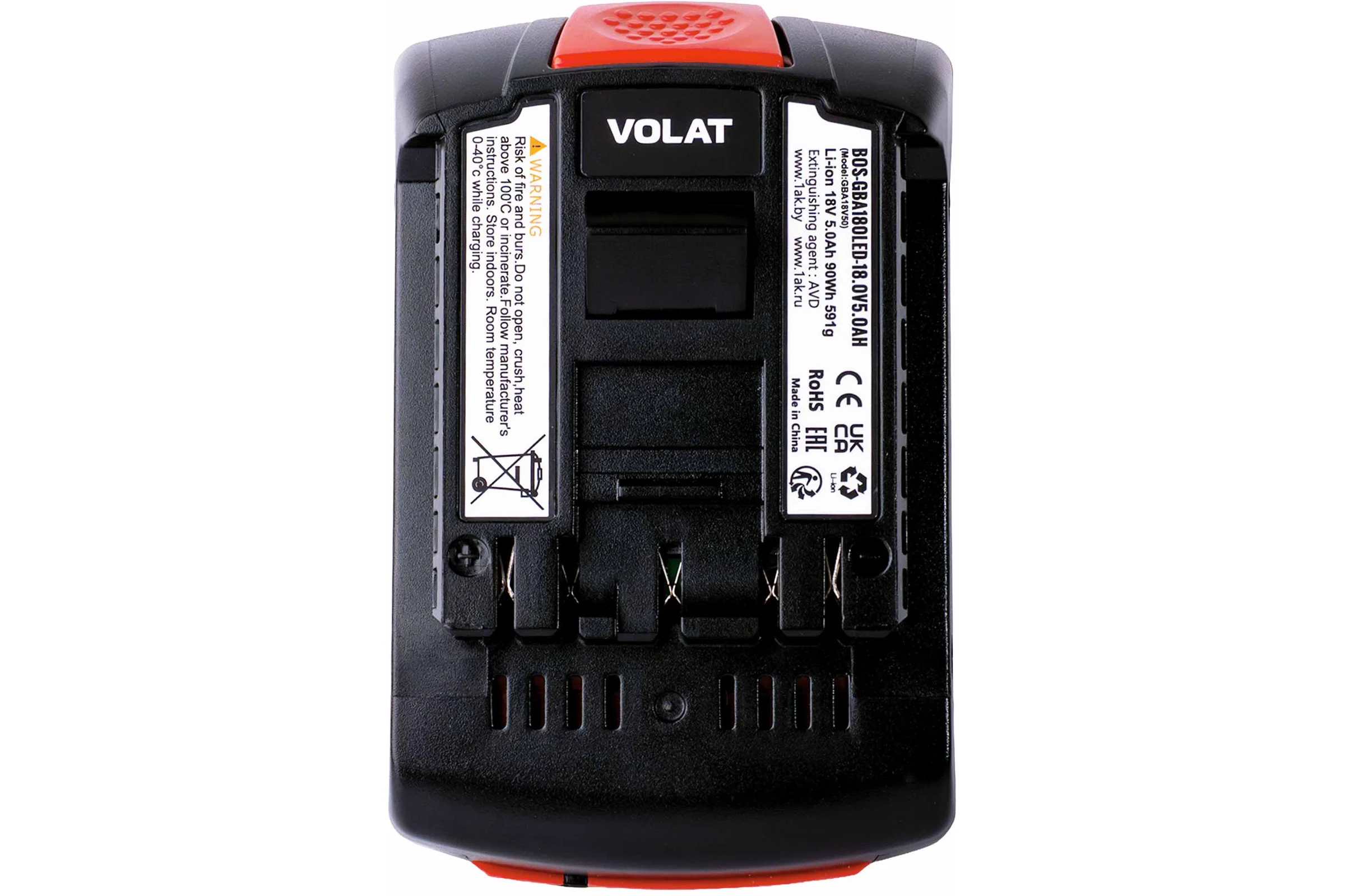 Аккумуляторная батарея VOLAT 18.0V 5.0AH, Li-ion, BOS-GBA180LED VT-BOS-GBA180-18.0V5.0AH