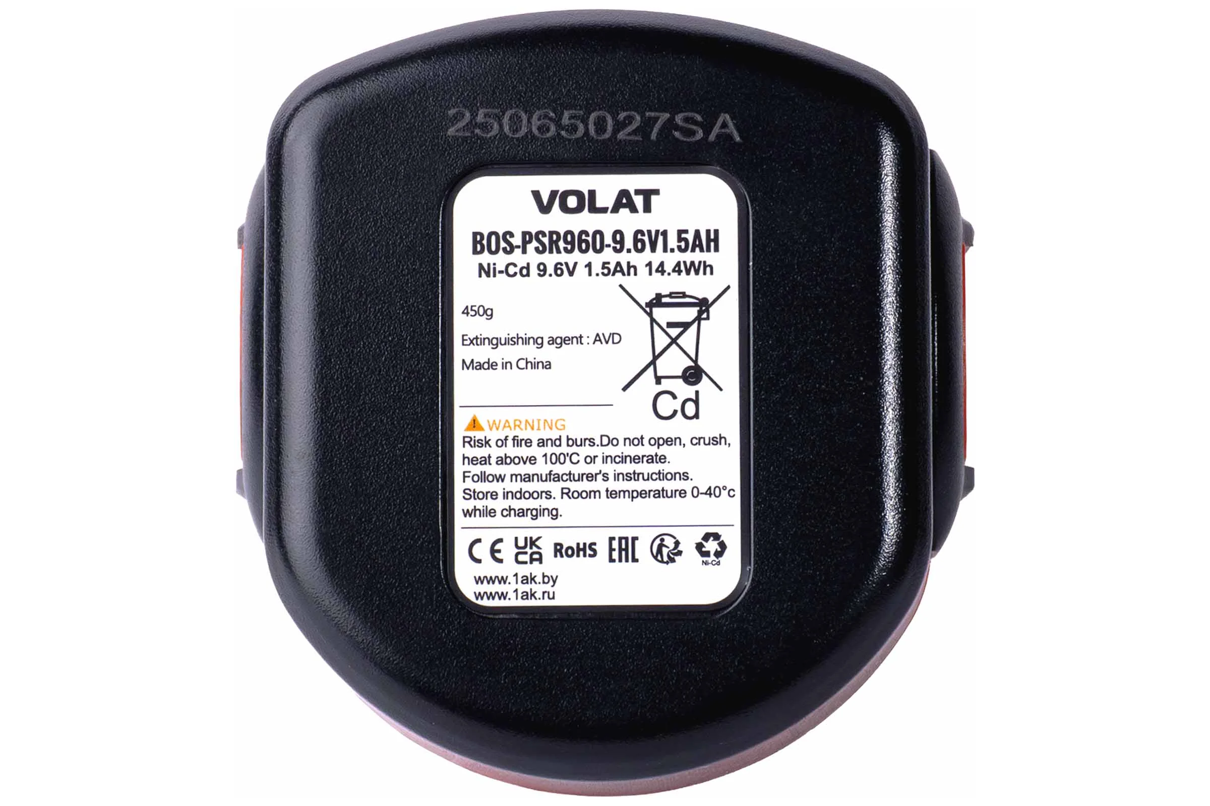 Аккумуляторная батарея VOLAT 9.6V 1.5AH, Ni-Cd, PSR960 VT-PSR960-9.6V1.5AH