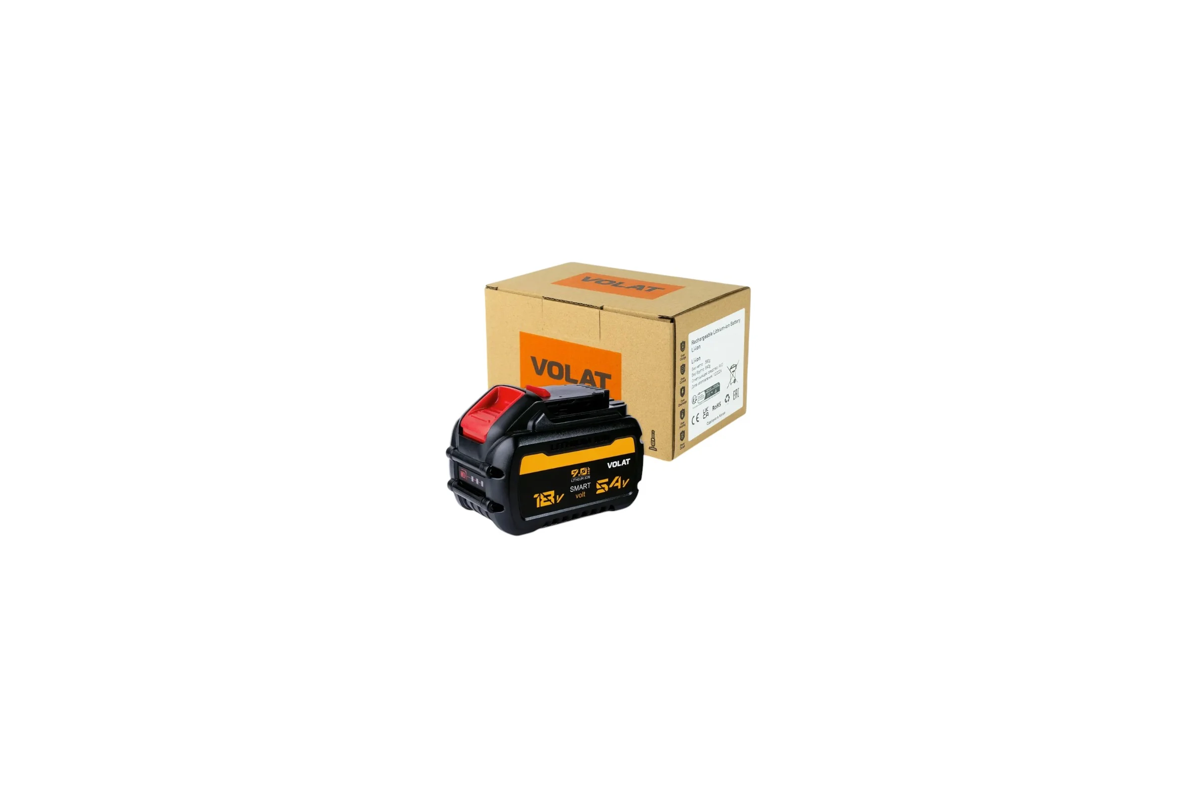 Аккумуляторная батарея VOLAT 18.0V/54.0V 9.0Ah, Li-ion, DEW-DCB606 VT-DCB606-18.0V/54.0V 9.0