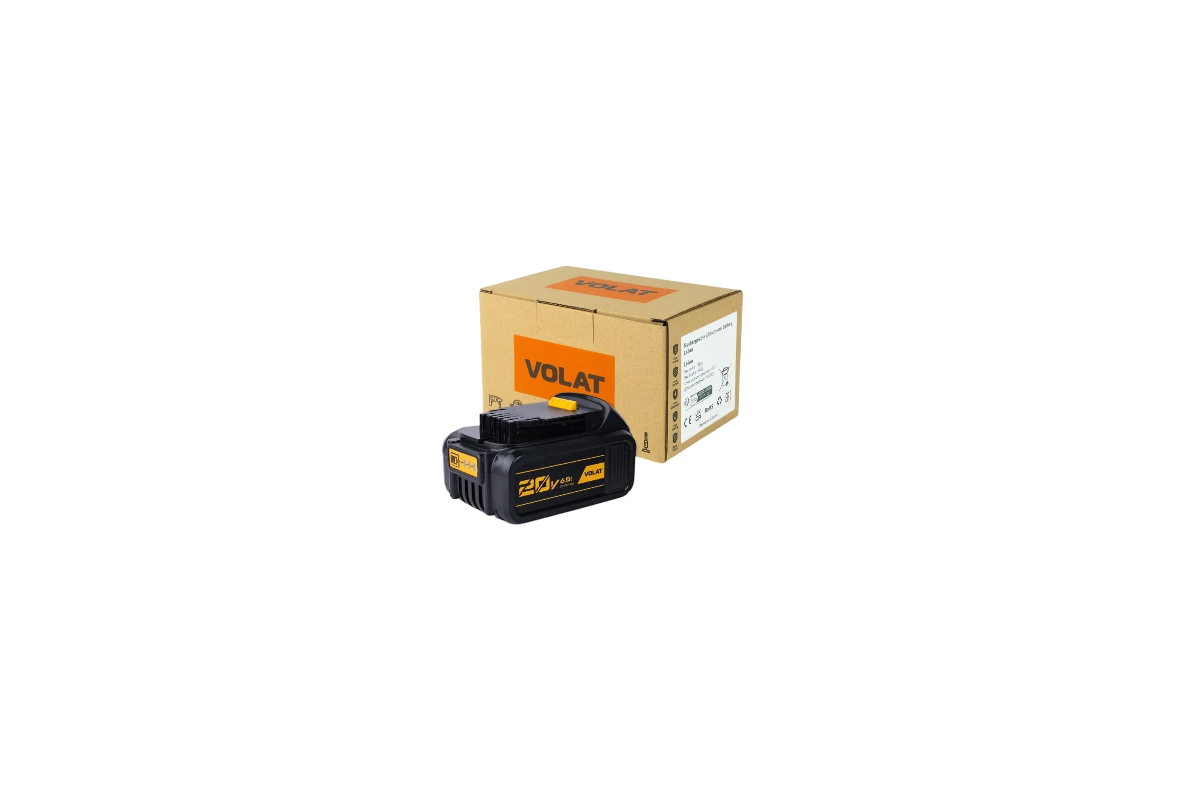 Аккумуляторная батарея VOLAT 20.0V 6.0Ah, Li-ion, DEW-DCB200 VT-DEW-DCB-20.0V6.0AH