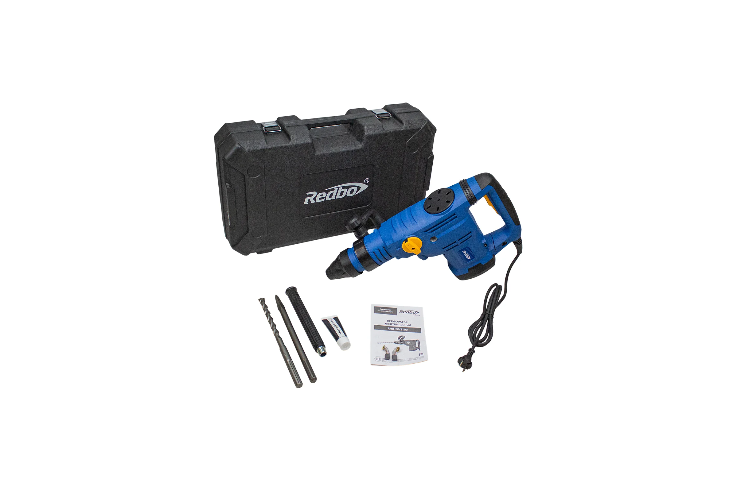 Перфоратор электрический Redbo RHD-50/2100, SDS-мах, 2100Вт; 25Дж; 50мм бур; 150мм коронка, кейс 39833