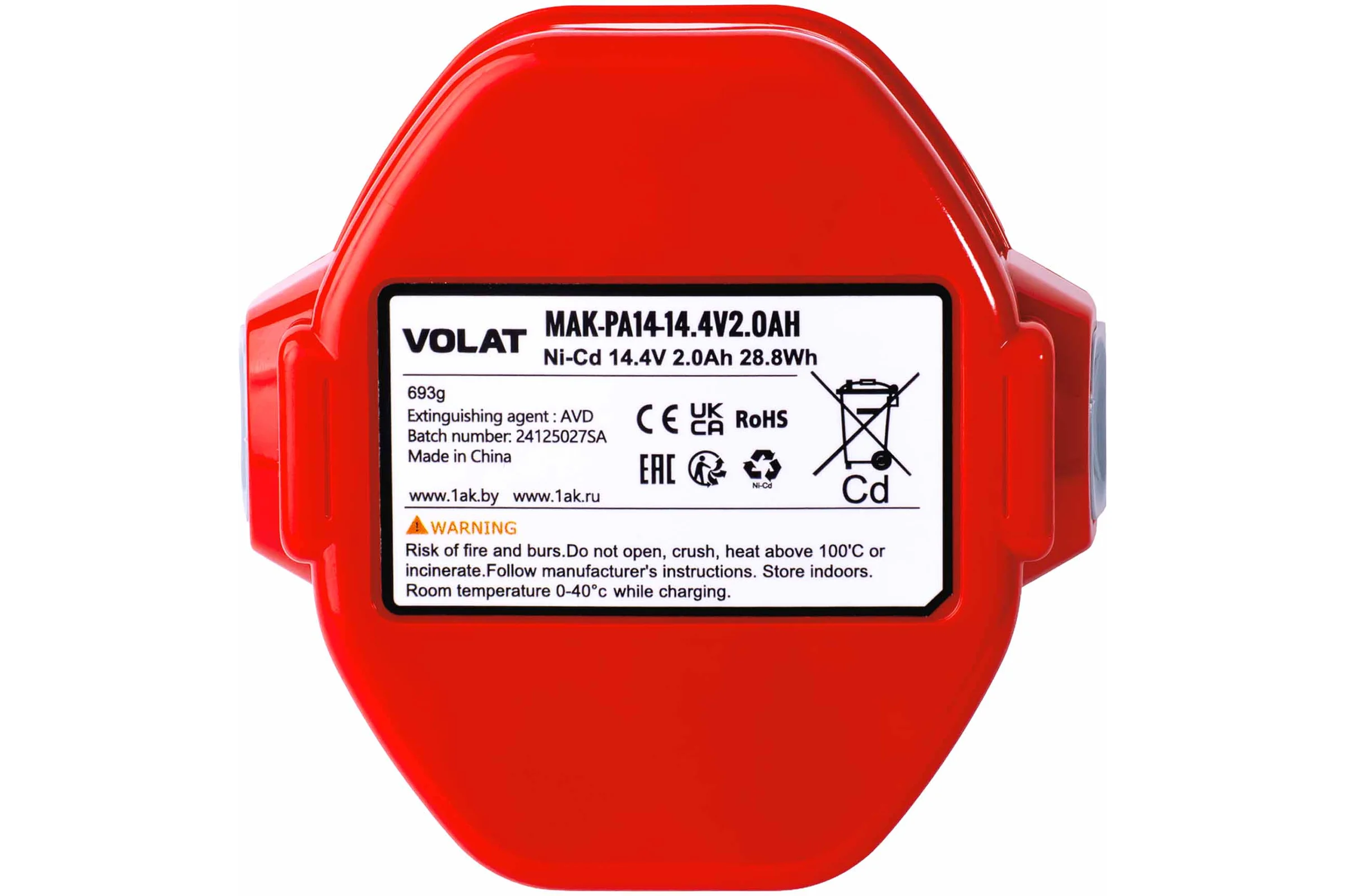 Аккумуляторная батарея VOLAT 14.4V 2.0AH (Ni-Cd) MAK-PA14 VT-MAK-PA14-14.4V-2