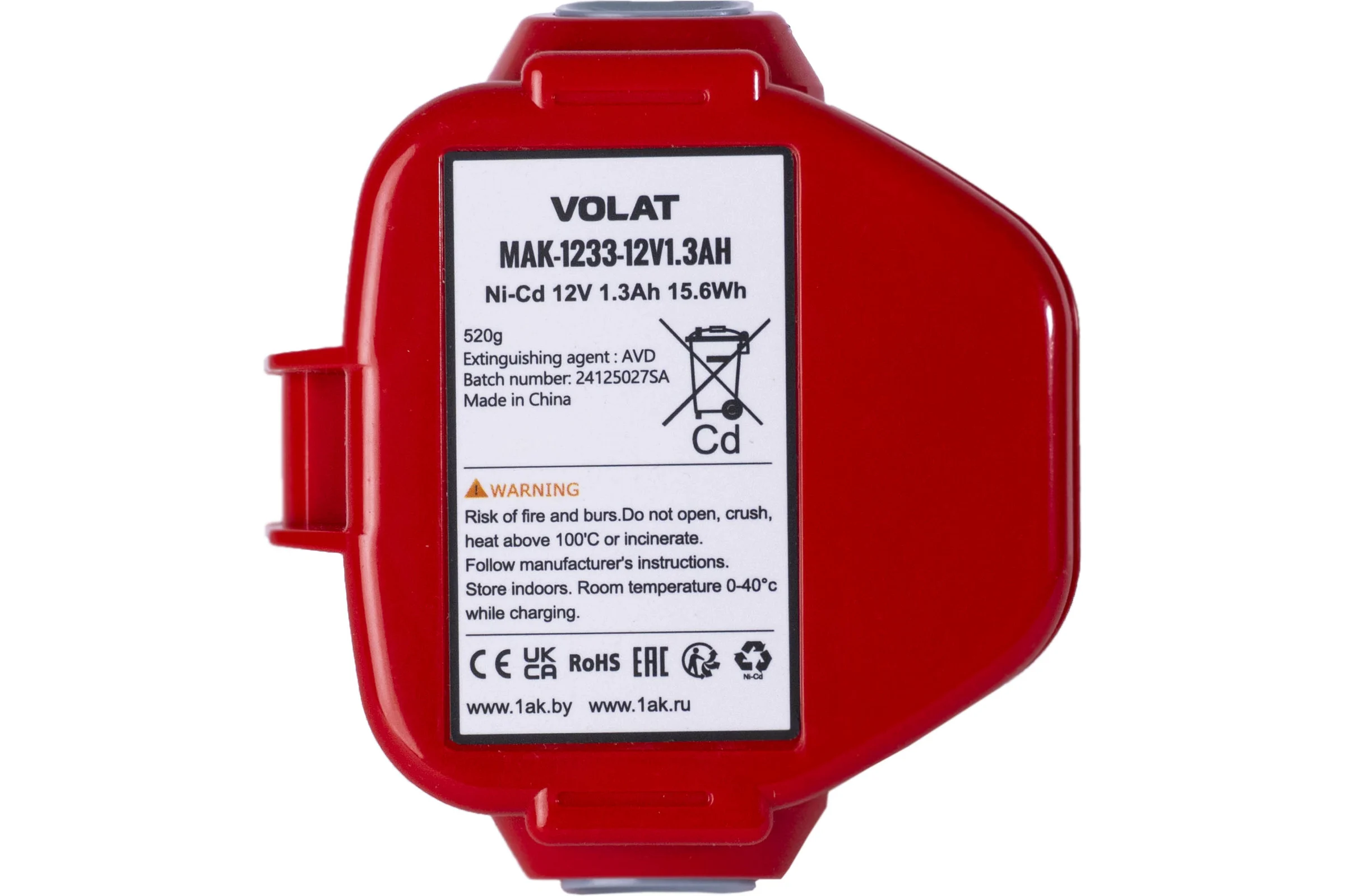 Аккумуляторная батарея VOLAT 12V 1.3AH (Ni-Cd) MAK-1233 VT-MAK-1233-1.3