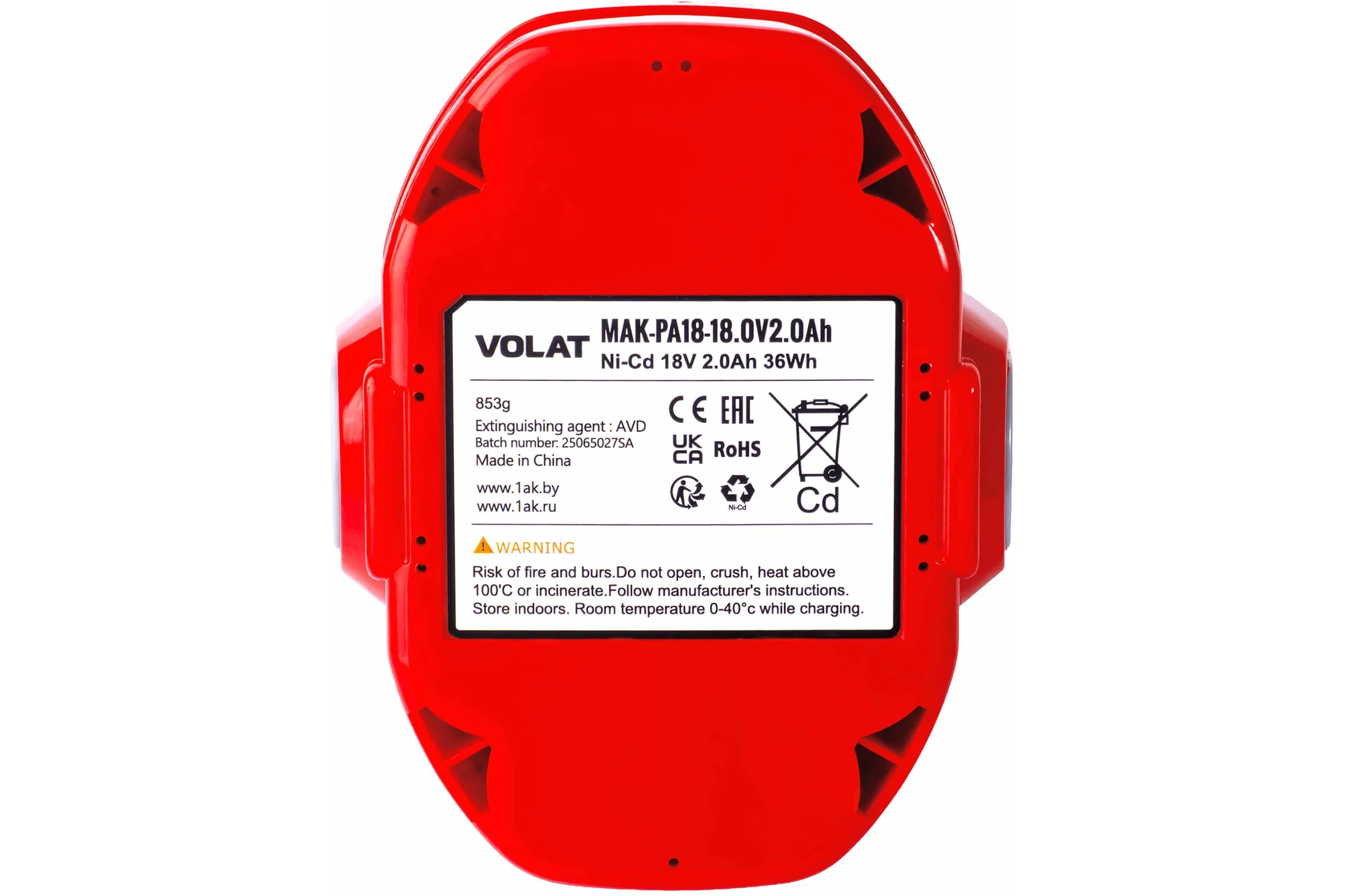 Аккумуляторная батарея VOLAT 18.0V 2.0Ah (Ni-Cd) MAK-PA18 VT-MAK-PA18-18.0V-2