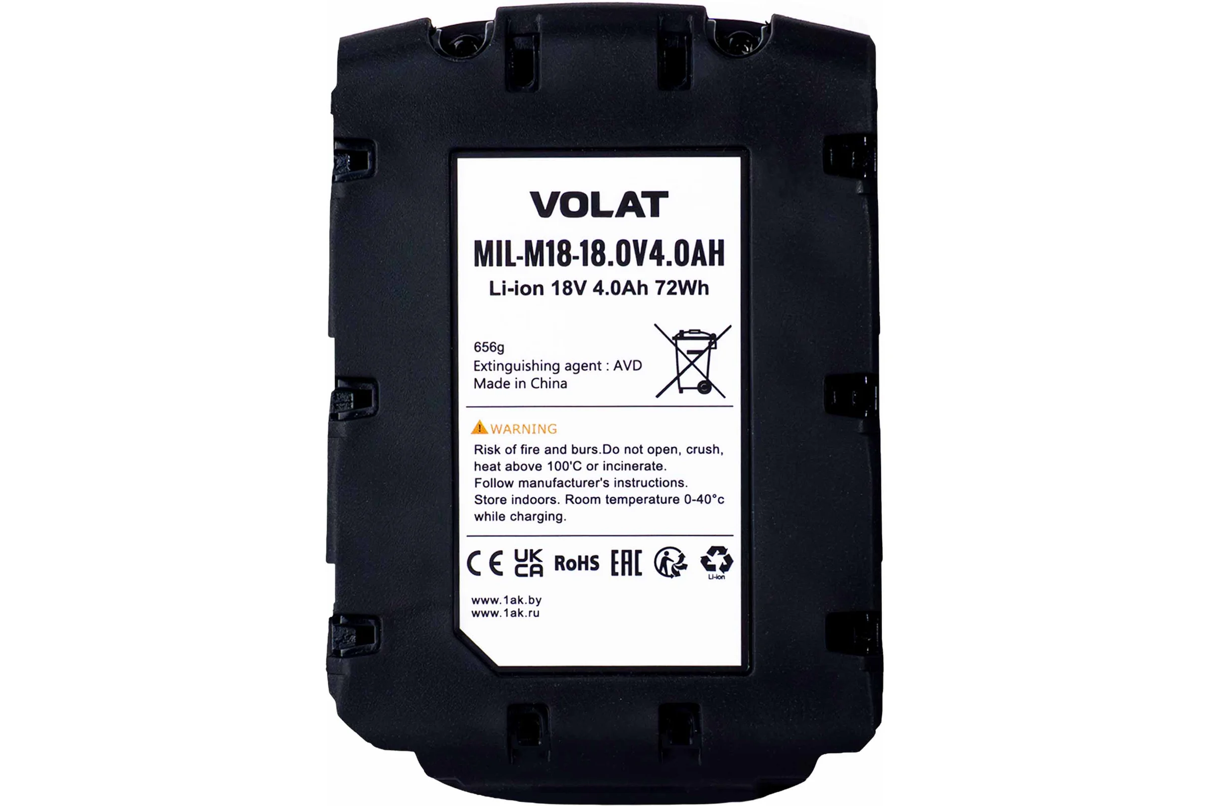 Аккумуляторная батарея VOLAT 18.0V 4.0Ah (Li-ion) MIL-M18 VT-MIL-M18-18.0V4.0AH