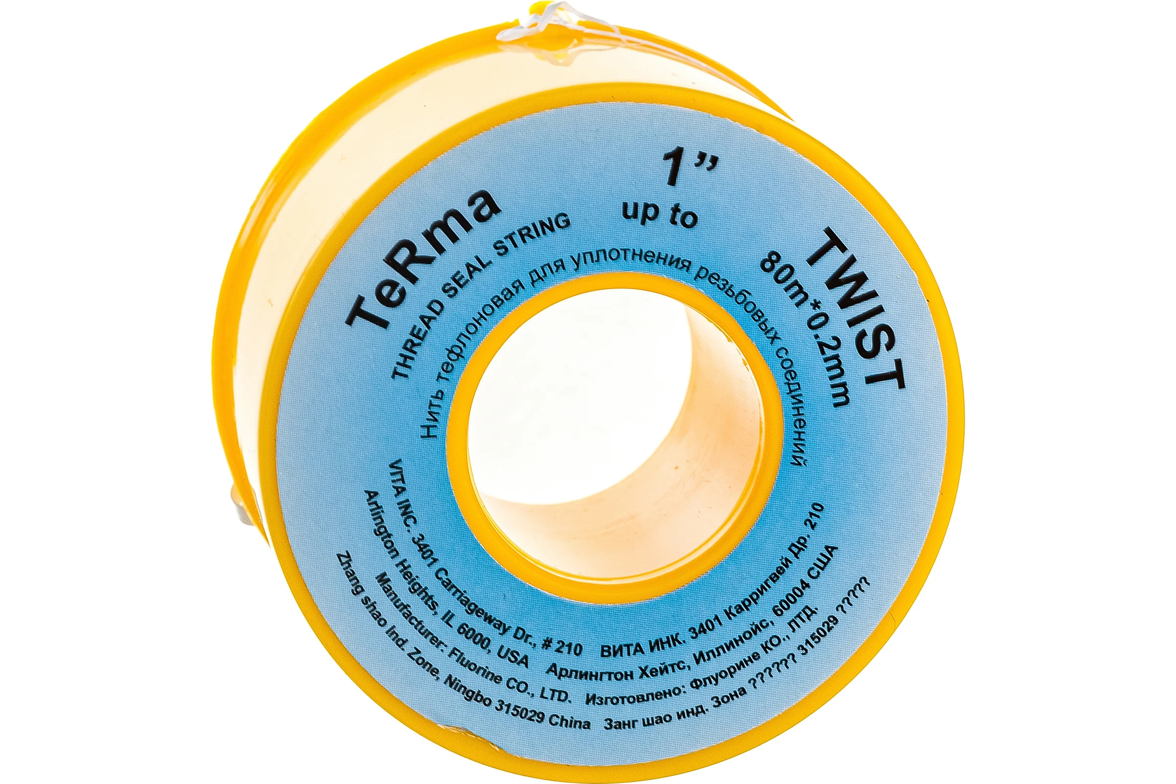 Тефлоновая нить для герметизации резьбы Terma 80м х 2мм х 0.2мм 26985
