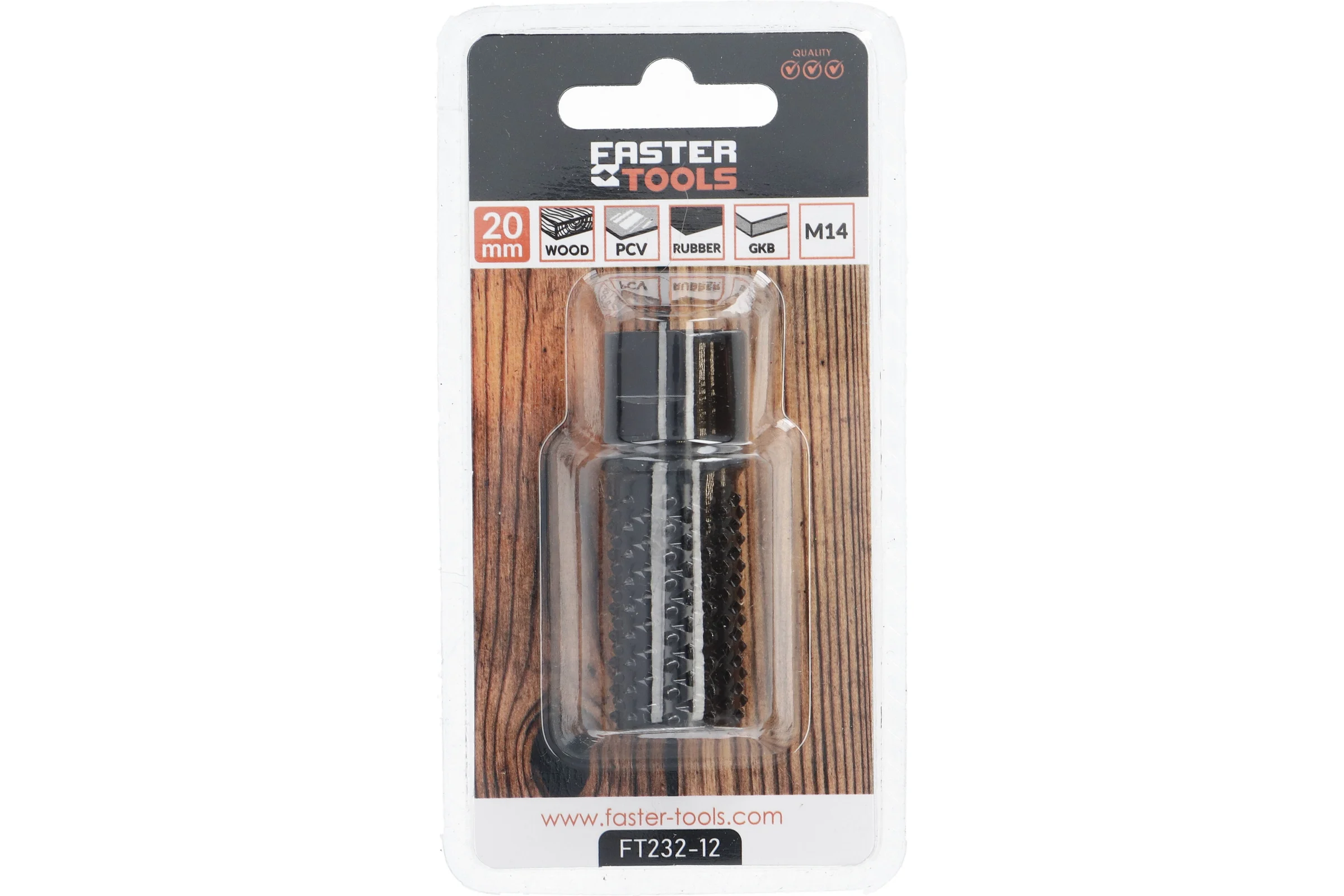 Бор-фреза FASTER TOOLS для УШМ, диск зачистной радиальный рашпиль 20 мм M14 FT232-12