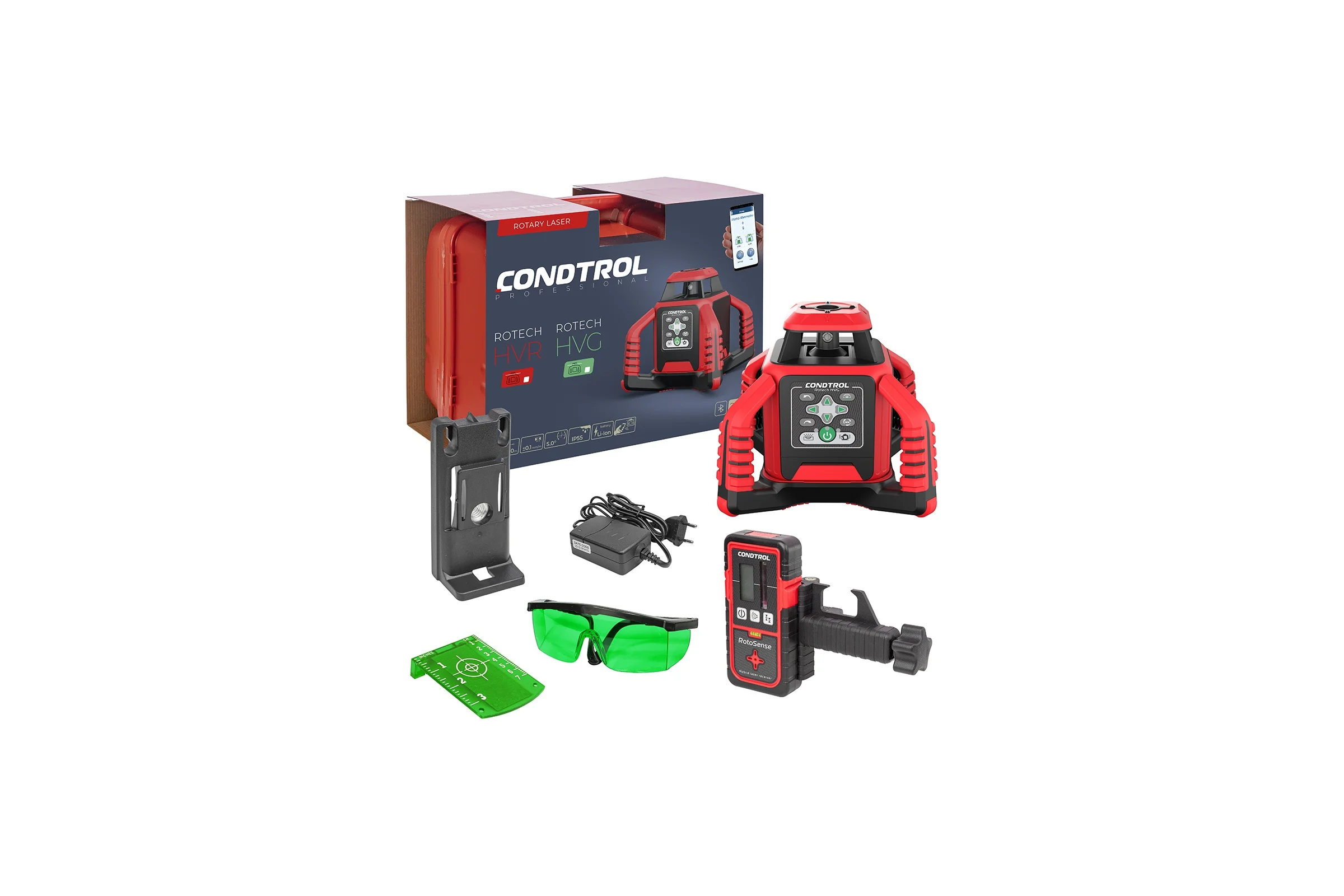 Ротационный лазерный нивелир Condtrol Rotech HVG, 400 метров 1-002-103