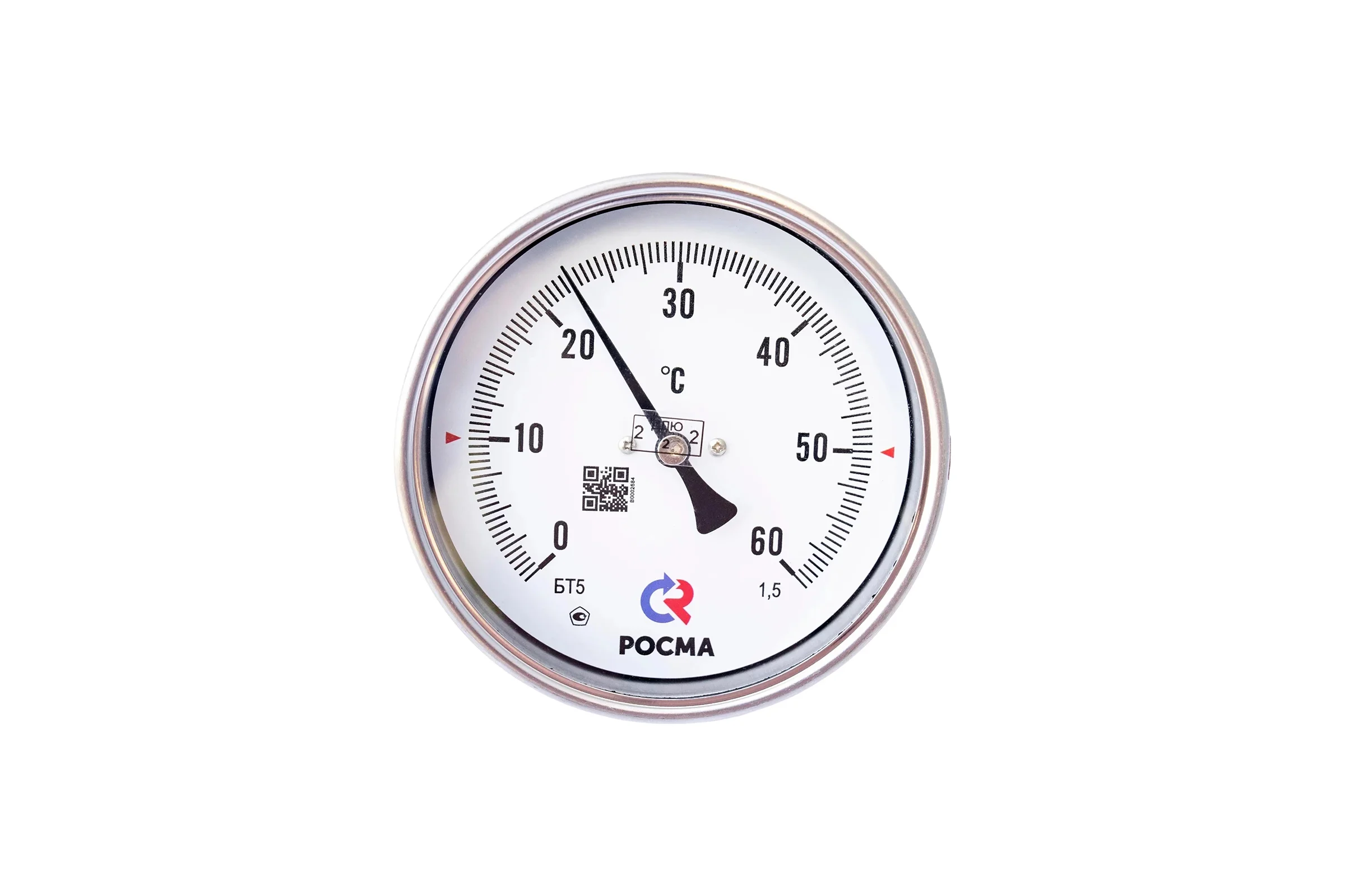 Термометр РОСМА осевой БТ-51.211 (0-60С) ДК100 L=100 G1/2, кл. точн. 1.5, гильза латунь D070-02098